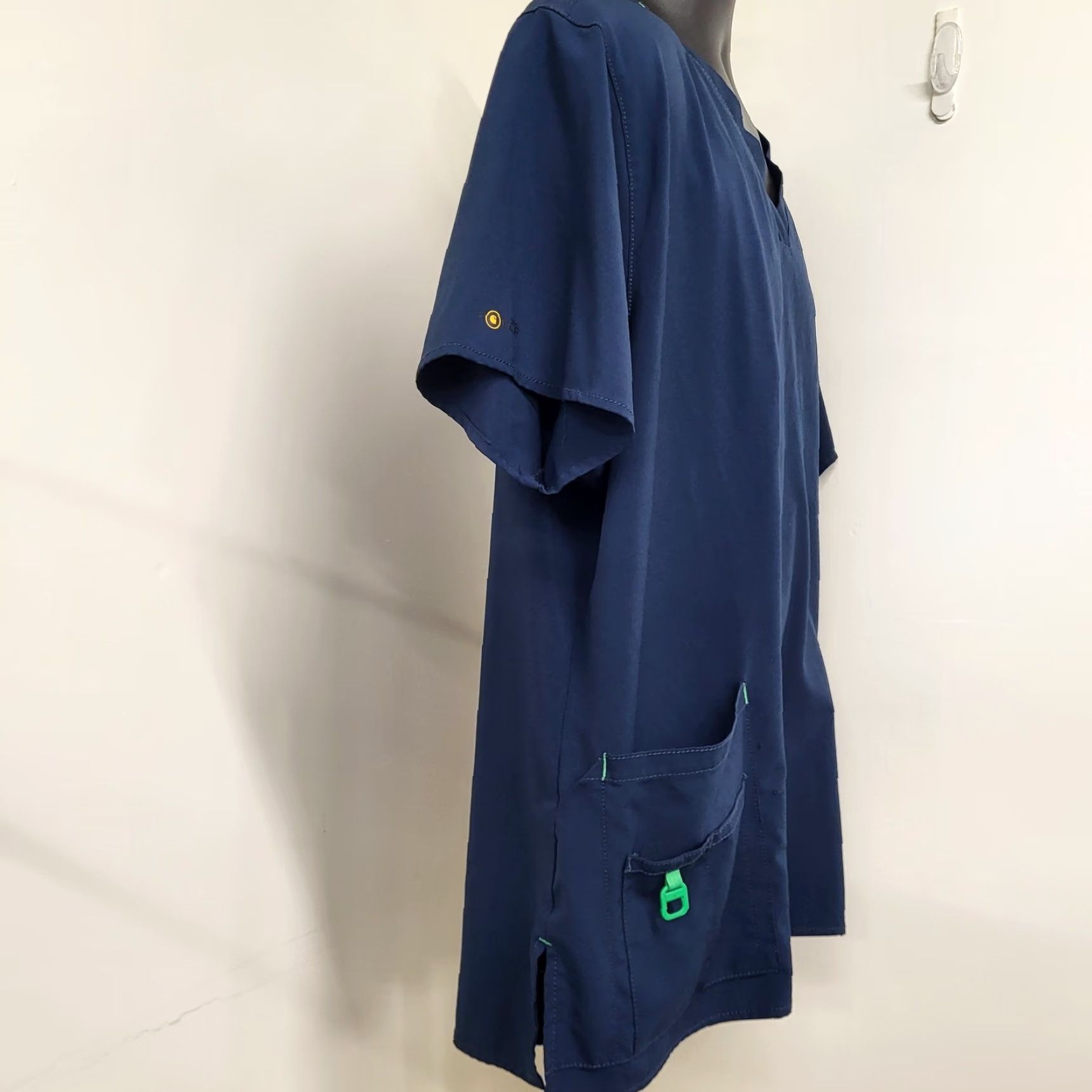 Carhartt VINTAGE? (no) Carhartt Scrub Top Shirt Women 3XL Short Sleeve Blue Force Cross Flex Nurse READ Size XXL / US 16-18 / IT 52-54 - 3 Thumbnail