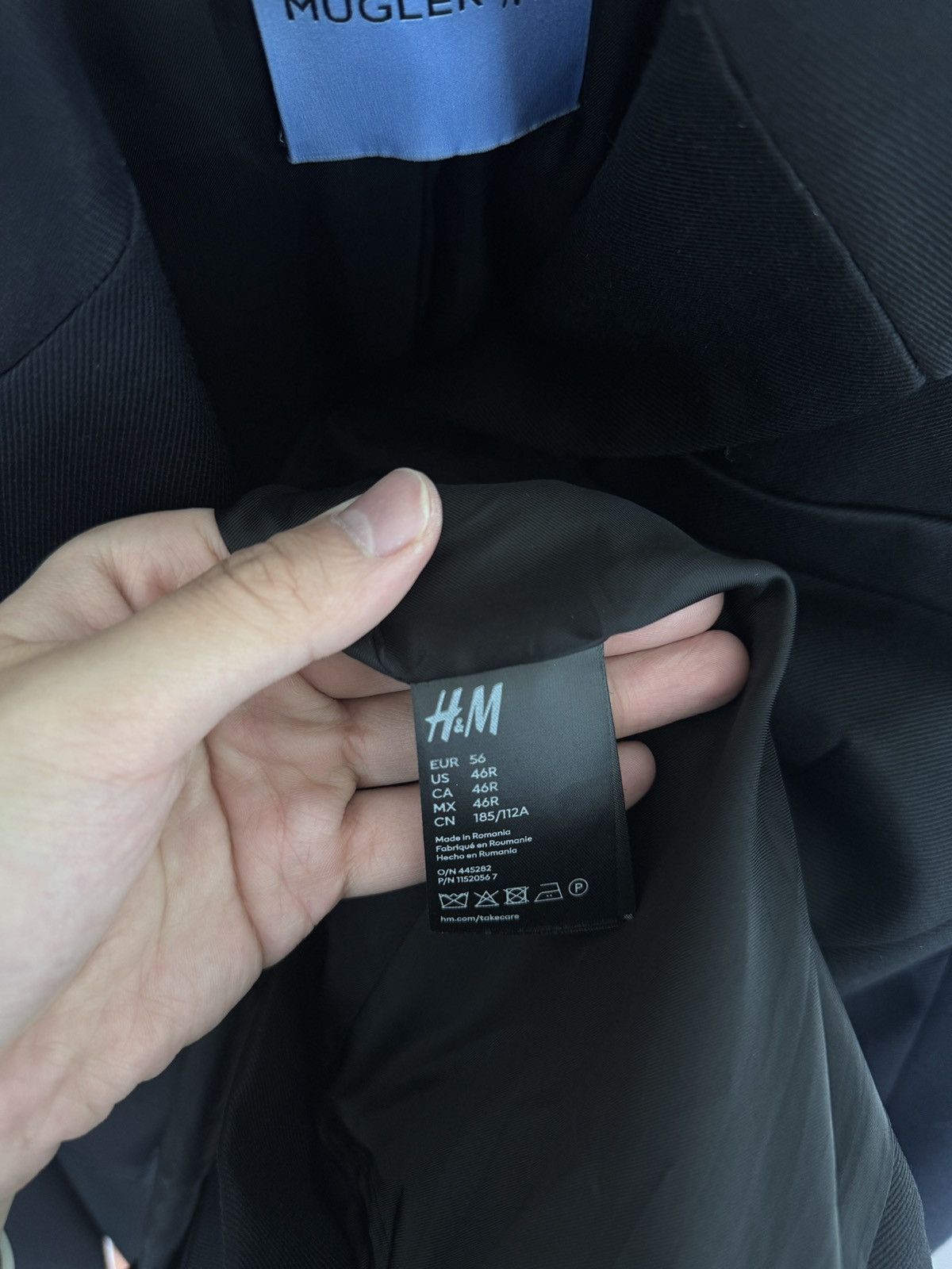 H&M × Mugler Mugler x H&M Black Fitted Blazer Size 46R - 3 Thumbnail