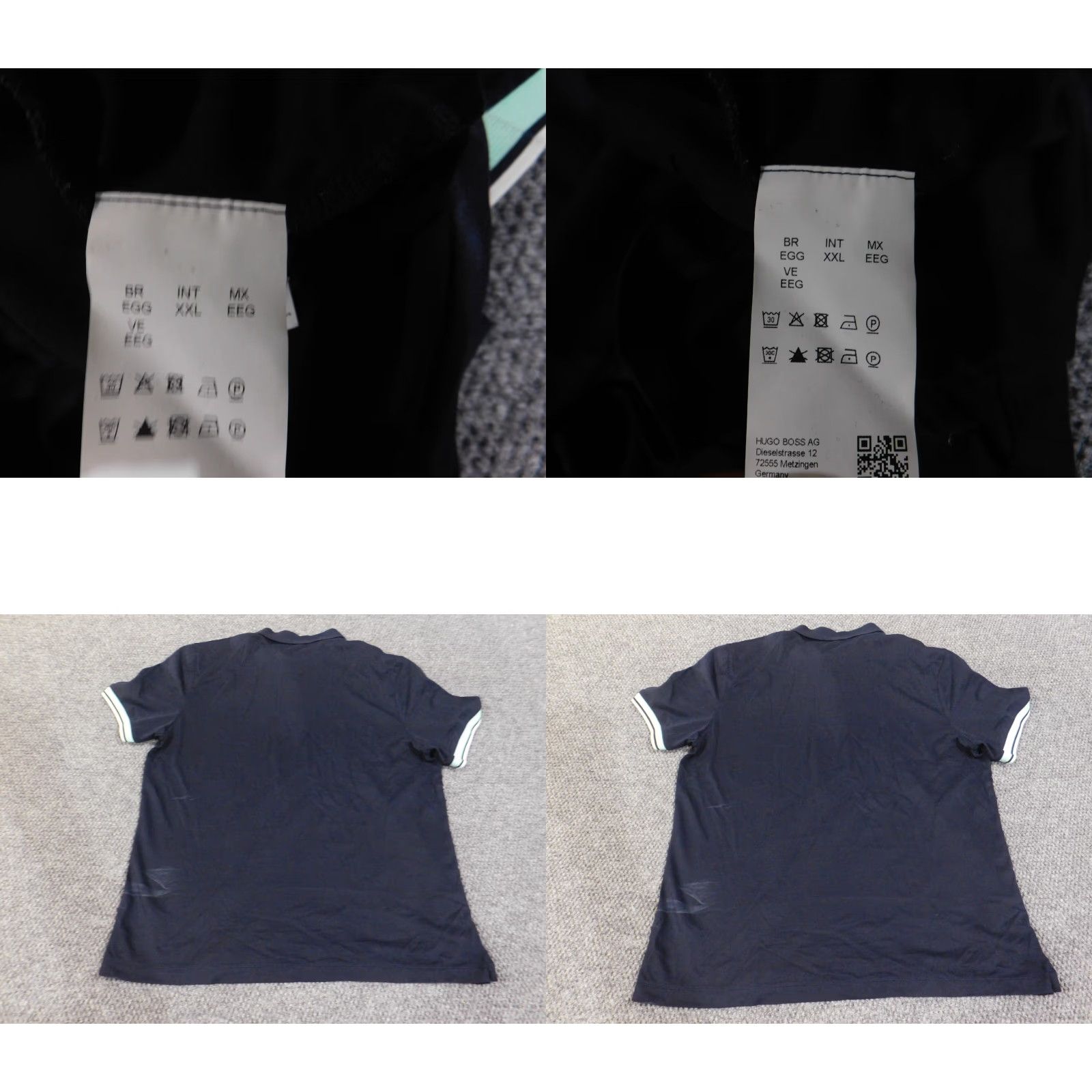 Hugo Boss HUGO BOSS Polo Shirt Men XXL Blue Slim Stretch Knit Short Sleeve Button Collared Golf Business Casual Size US XXL / EU 58 / 5 - 8 Thumbnail