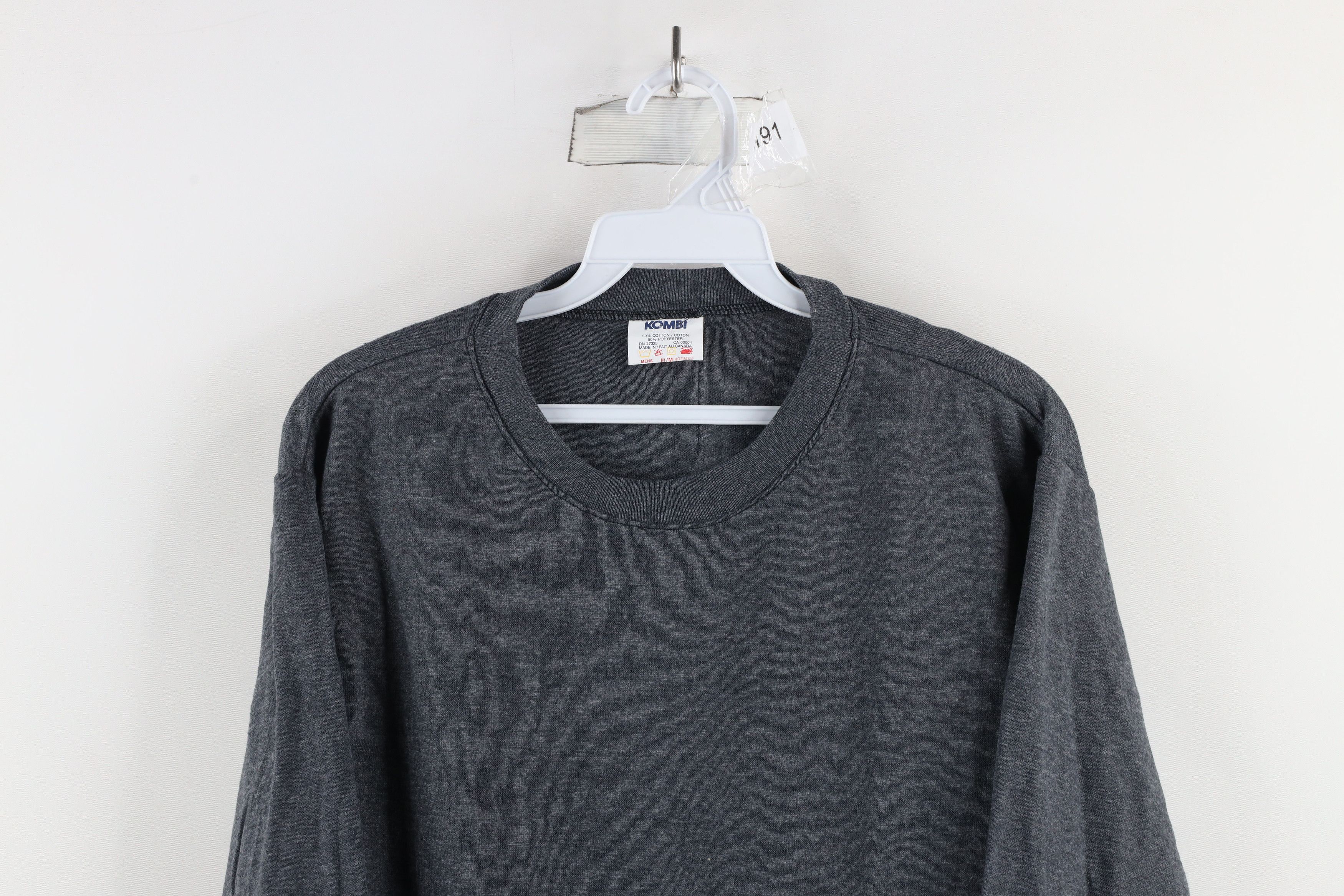 Vintage Vintage 90s Streetwear Long Sleeve T-Shirt Heather Gray Size US M / EU 48-50 / 2 - 2 Thumbnail
