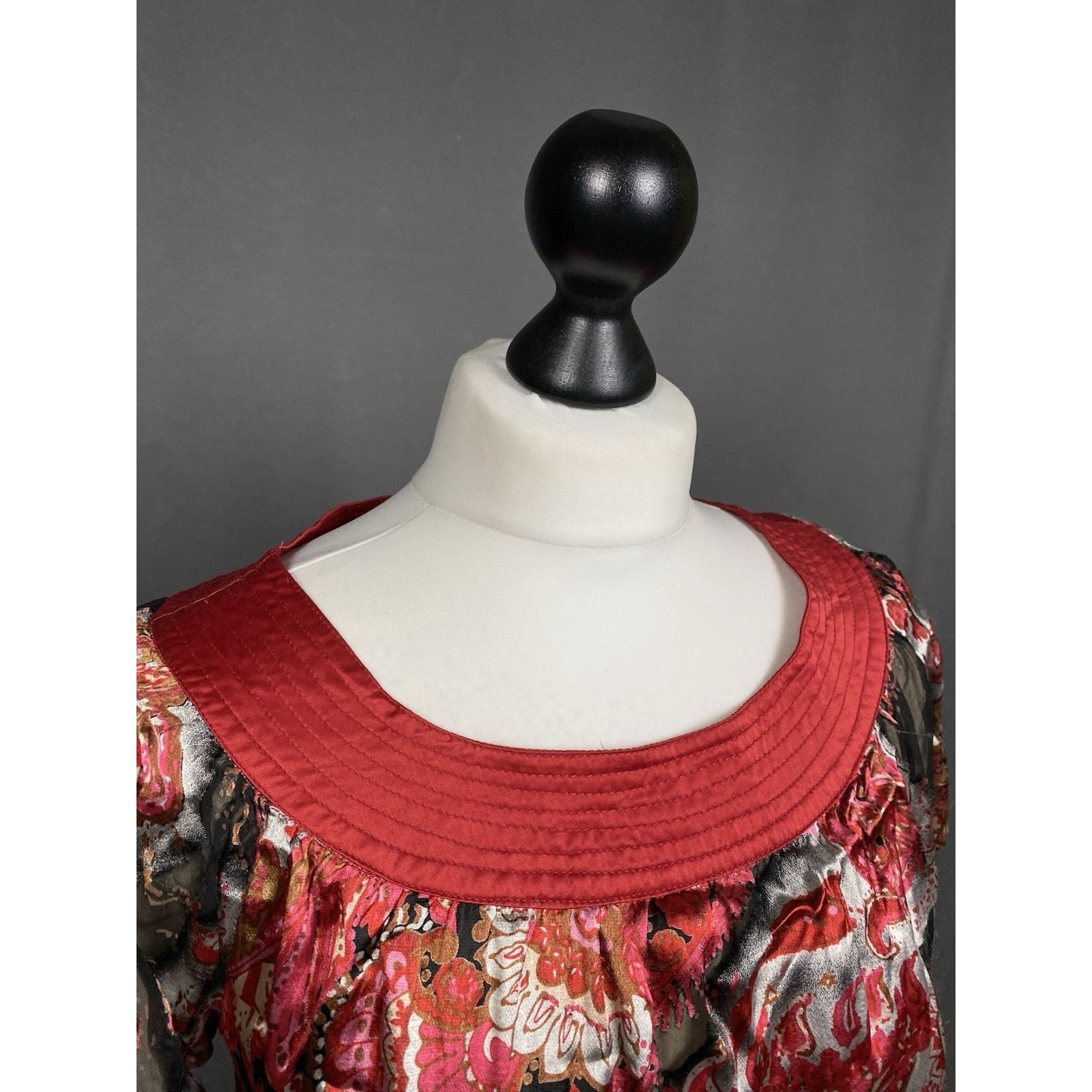 Chloe Chloe Women's Red Floral Silk Tunic T-Shirt Size US 8 Size M / US 6-8 / IT 42-44 - 7 Thumbnail