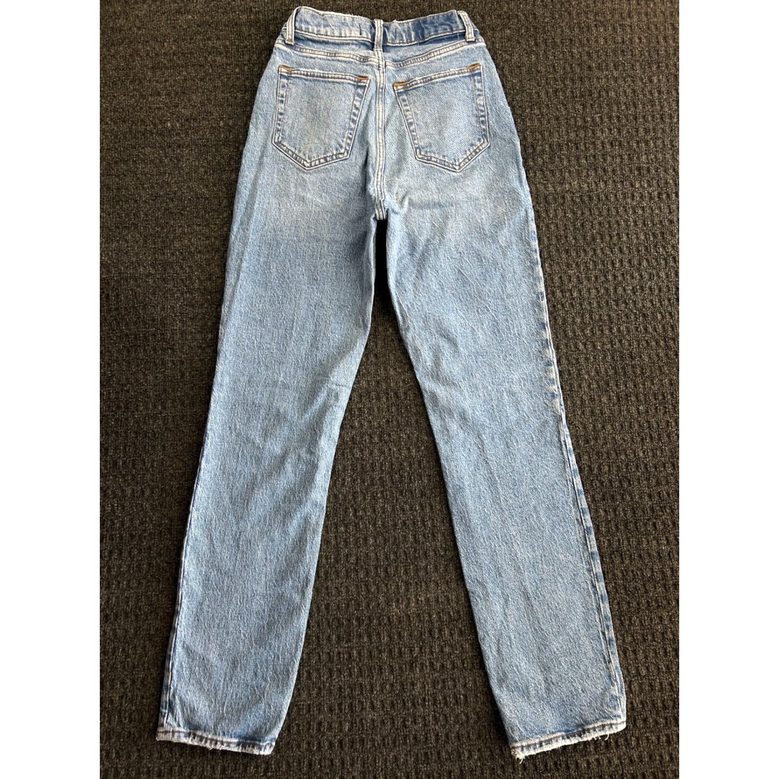Abercrombie & Fitch Abercrombie & Fitch The Dad Jeans Womens 00 24 in Blue Cotton Denim 5-Pocket High Rise Regular 31 in 90s Love Retro Distressed Logo Zipper Button Mom Size 24" / US 00 / IT 34 - 5 Thumbnail