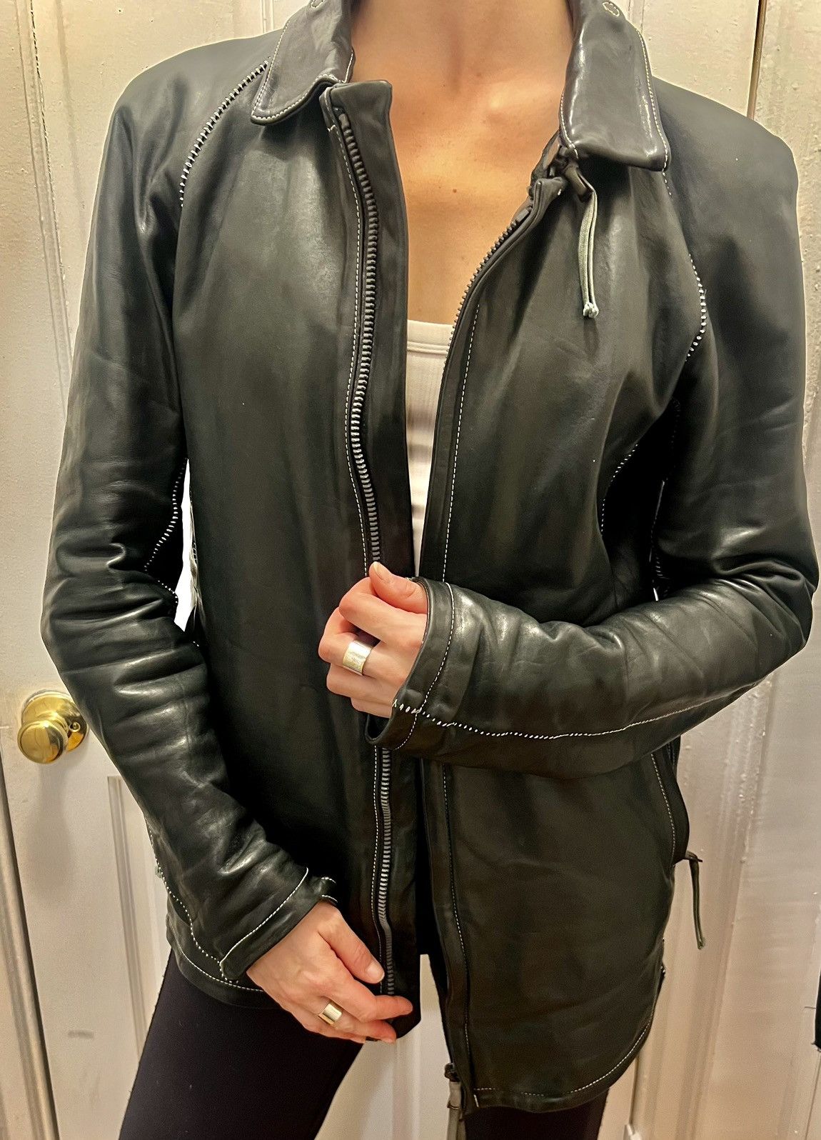 Boris Bidjan Saberi J2 Object Dyed Oiled Horse Leather Jacket Size US XL / EU 56 / 4 - 14 Thumbnail