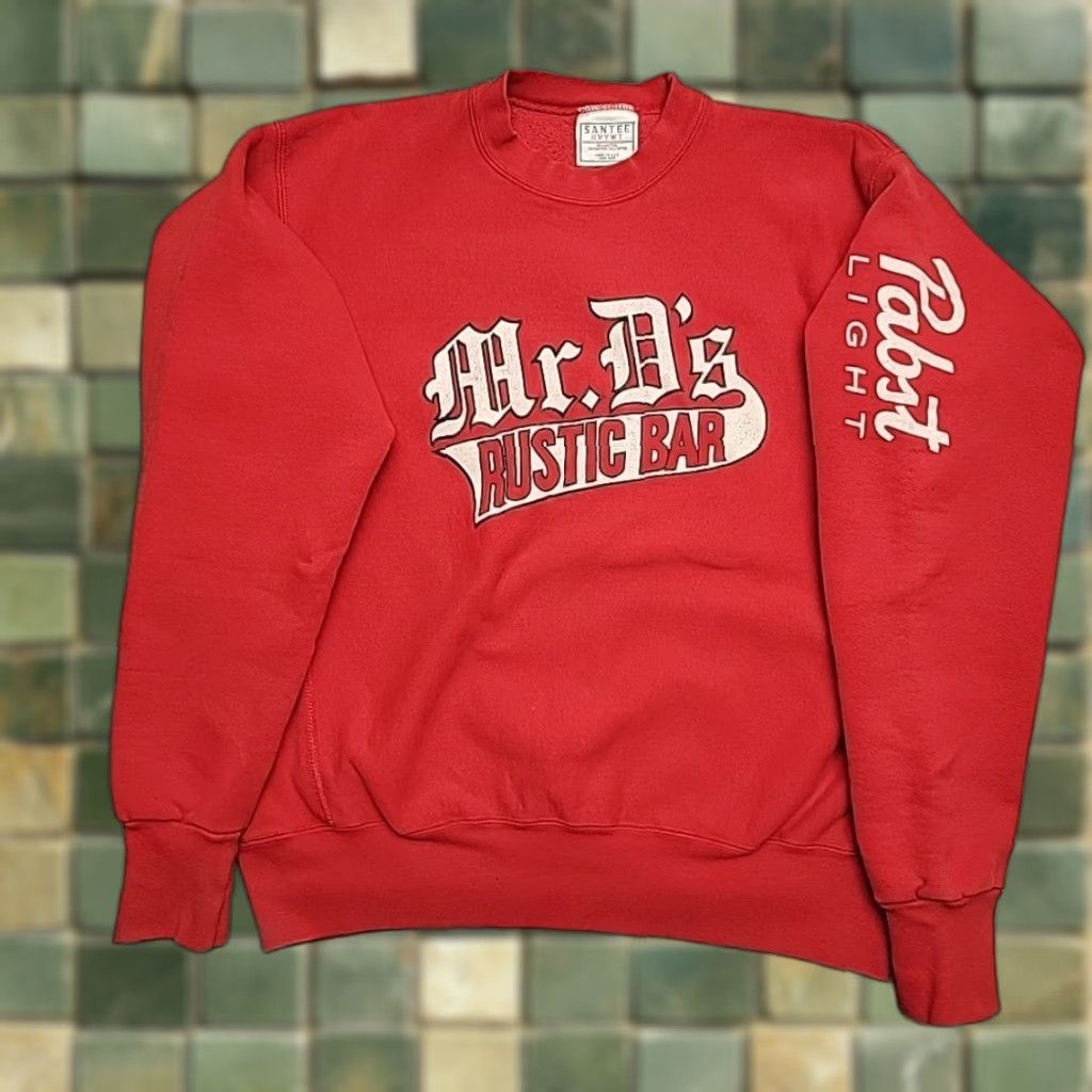 Vintage VTG Pabst Beer Sweatshirt SANTEE HVWT Pullover Crewneck Made in USA Mens XL Red Graphic Print 90s Decade Size US XL / EU 56 / 4 - 1 Thumbnail