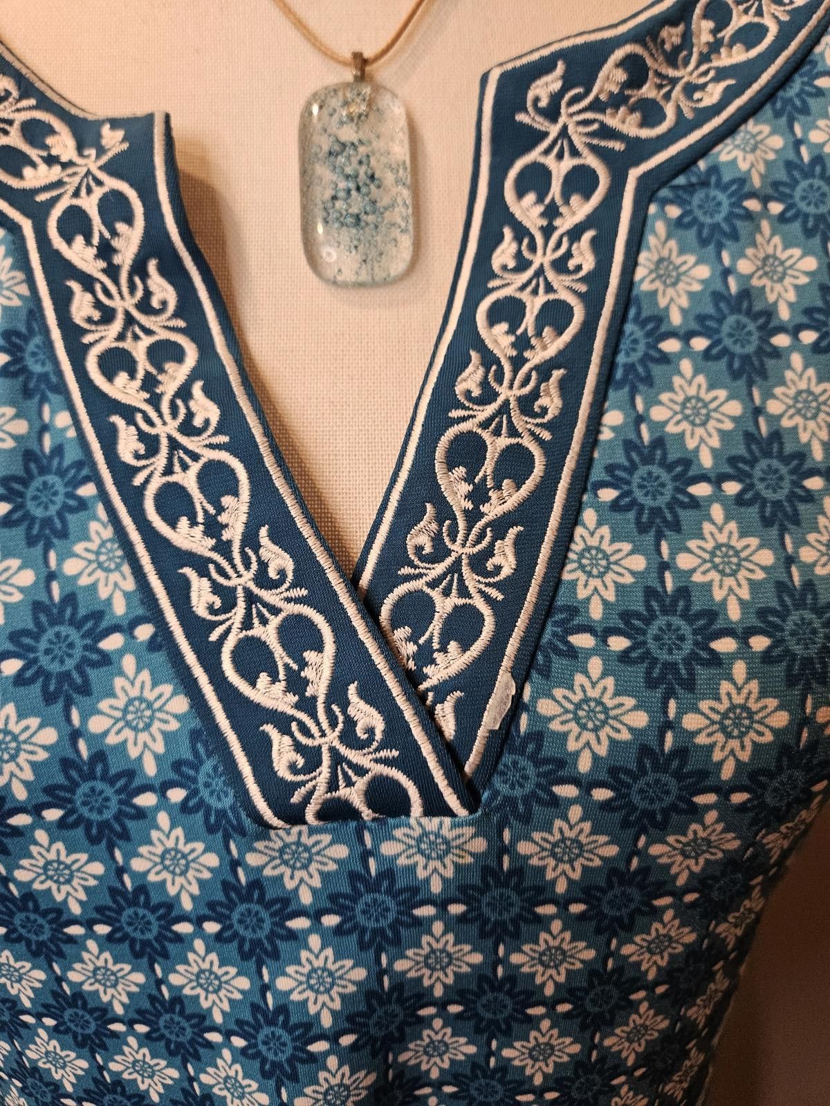 Magliano Magnolia Grace Stylish Blue Patterned Summer Dress Size S / US 4 / IT 40 - 4 Thumbnail