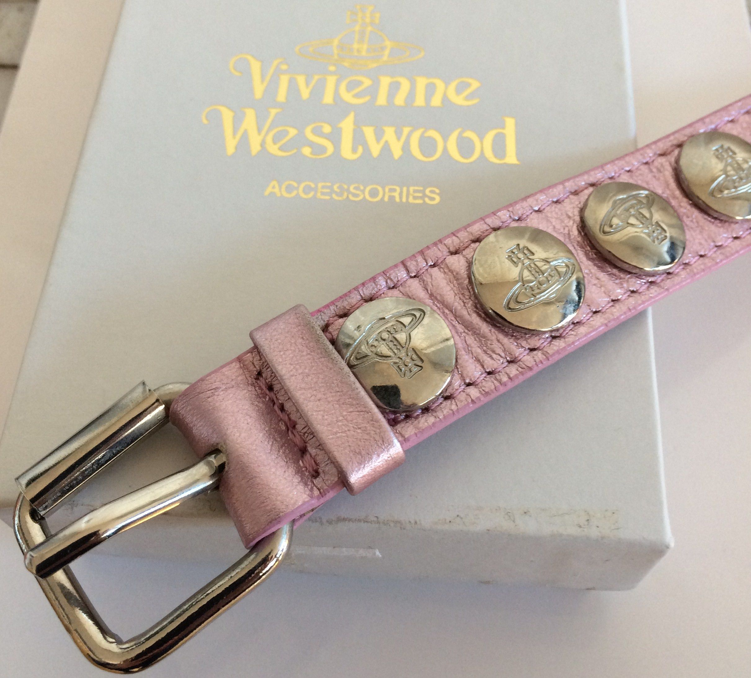 Vivienne Westwood S/S 2003 Vivenne Westwood Studded Leather Orb Bracelet +box Size ONE SIZE - 3 Thumbnail