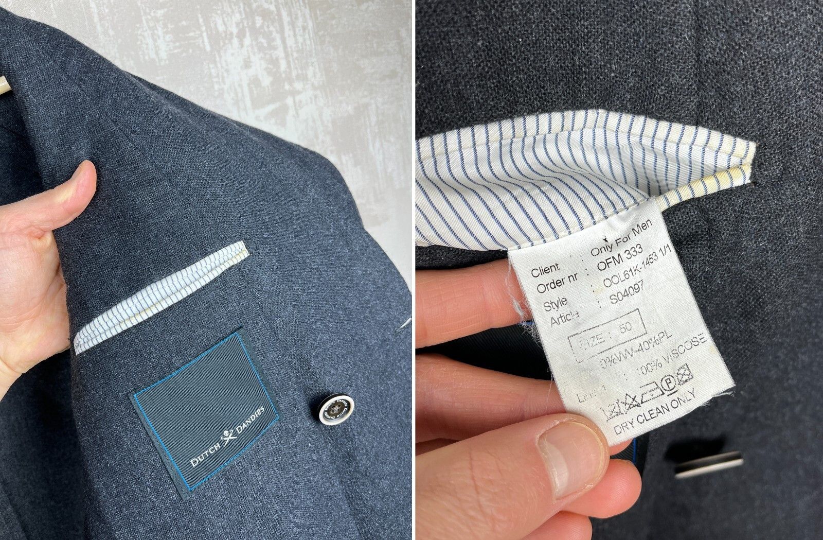 Designer Dutch Dandies Double Brested Wool Blend Coat Jacket Size US M / EU 48-50 / 2 - 12 Thumbnail