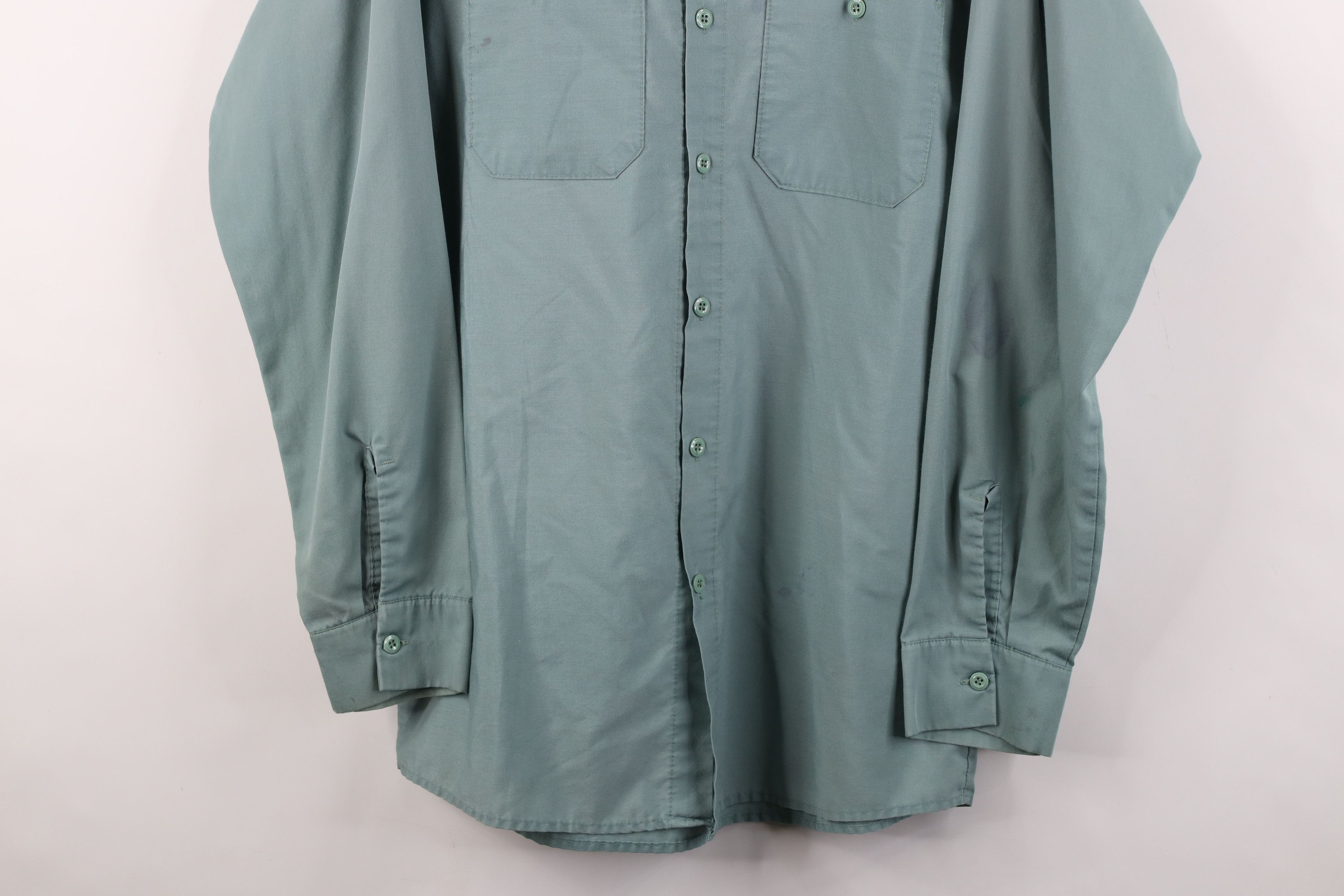 Vintage Vintage 70s Streetwear Mechanic Button Shirt Teal USA Size US M / EU 48-50 / 2 - 3 Thumbnail