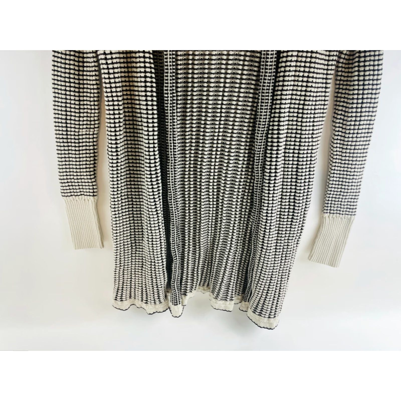 Eddie Bauer Eddie Bauer Cardigan Sweater Women’s Size S Black Cream Knitted Open Duster Cardigan Size S / US 4 / IT 40 - 4 Thumbnail