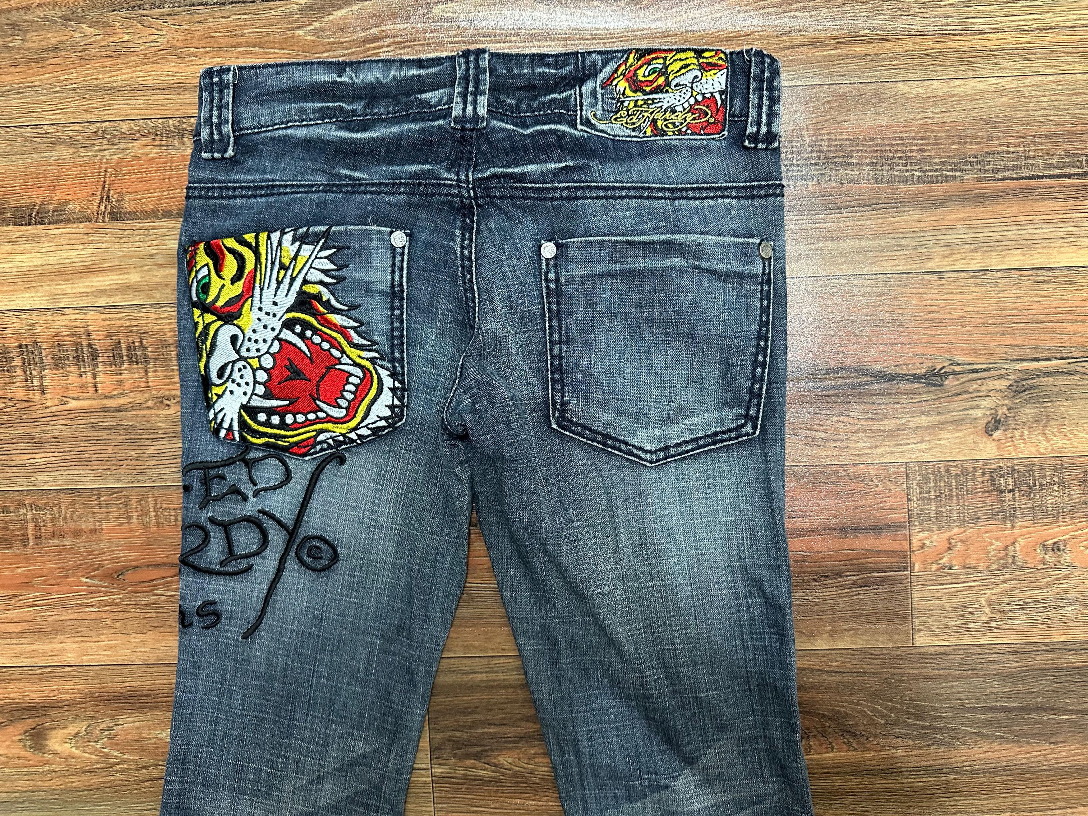 Ed Hardy × Vintage Vintage Ed hardy jeans Tiger embroidered Size US 26 / EU 42 - 2 Thumbnail