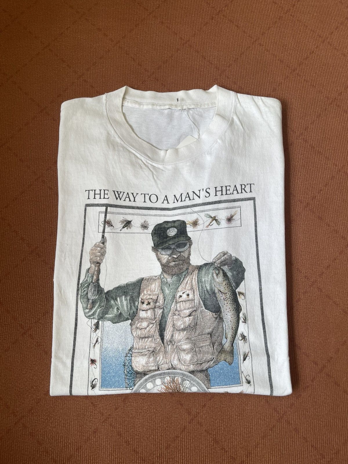 Vintage Vtg 90s Peggy Murray "The Way to a Man's Heart" Fly Fishing Size US L / EU 52-54 / 3 - 1 Thumbnail