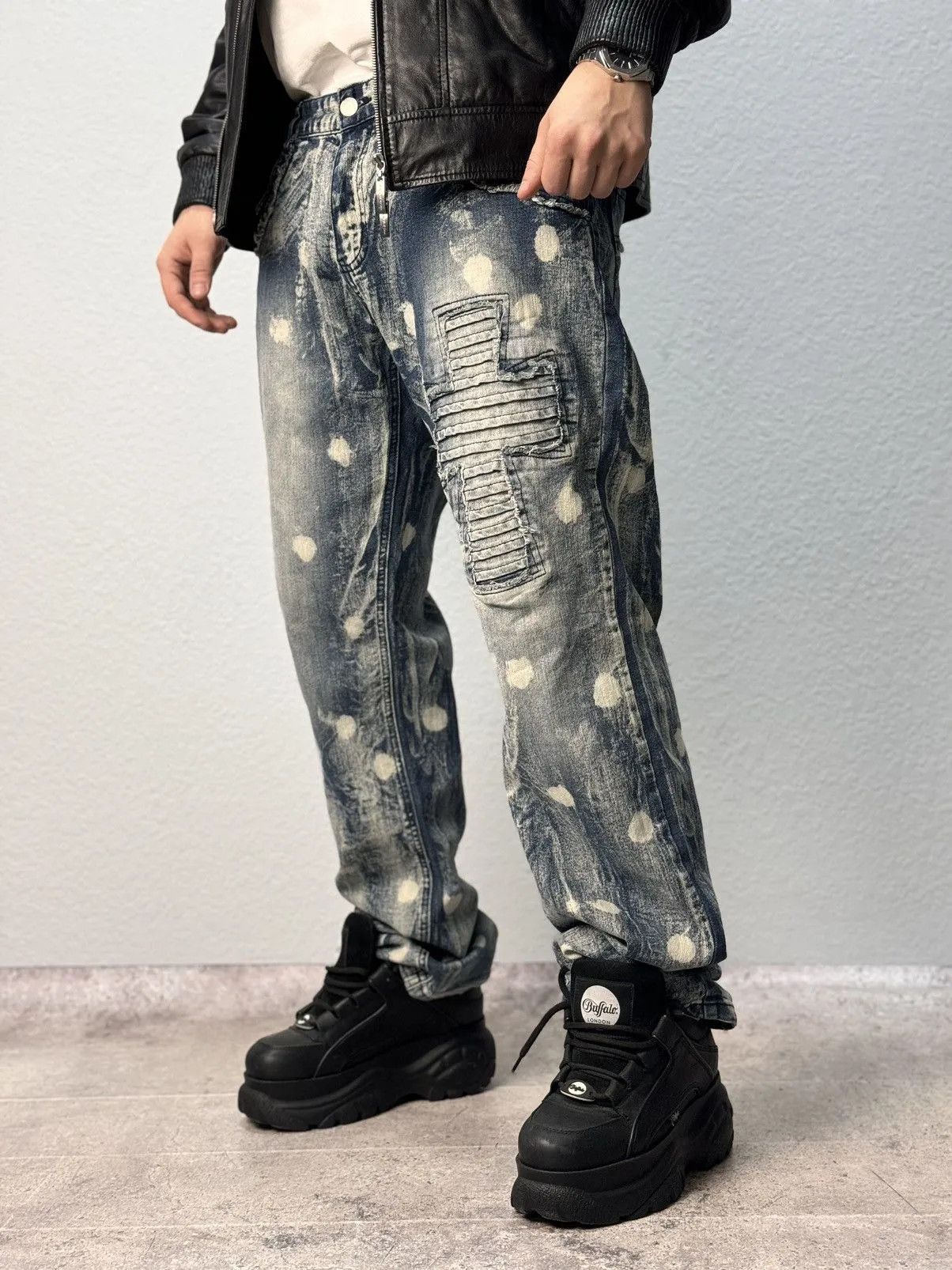 Designer × Leather VINTAGE CASUAL BALENCIAGA STYLE LEATHER PANTS MOTO RACING Size US 32 / EU 48 - 6 Thumbnail