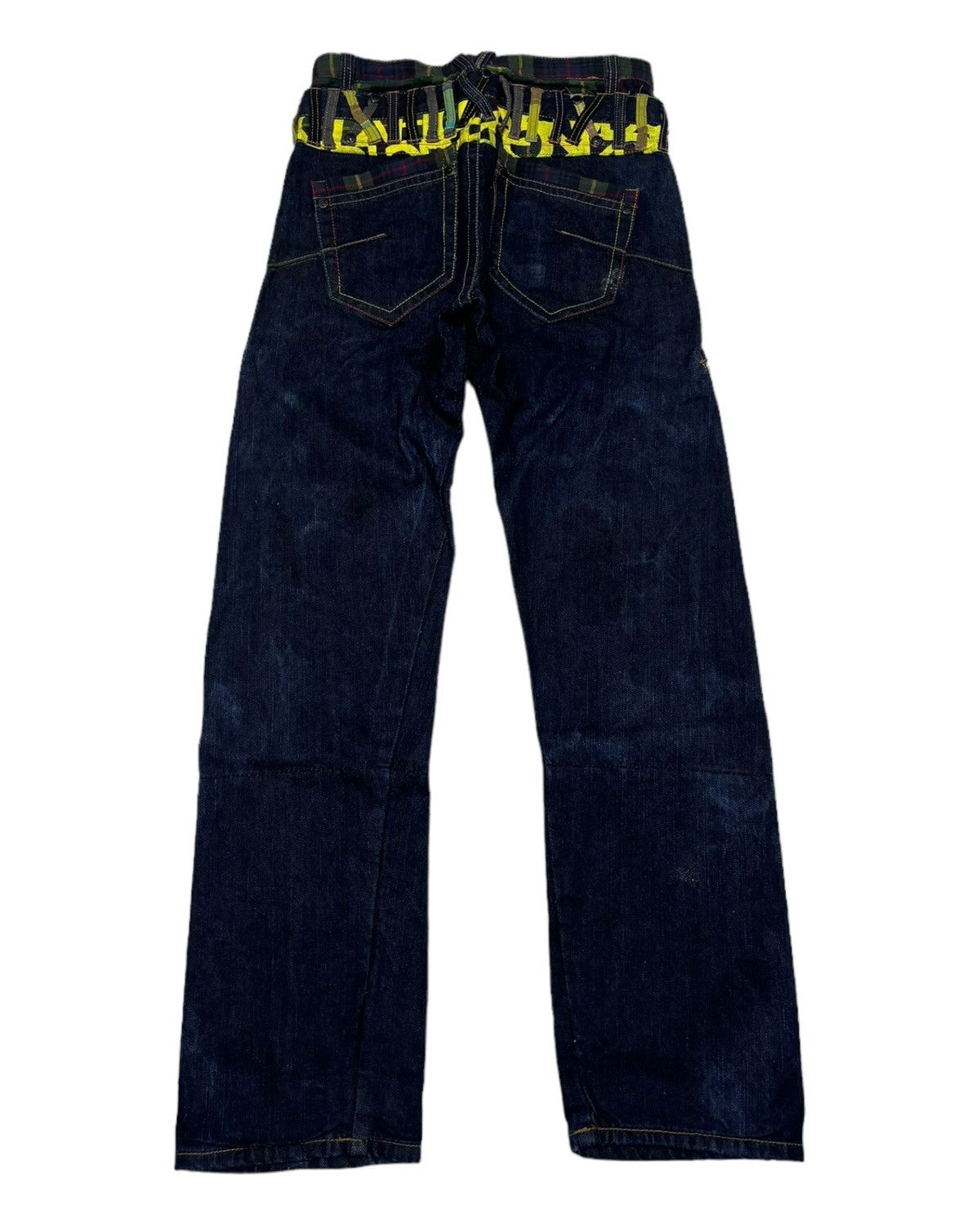 If Six Was Nine DOUBLE WAIST🔥SORRIDERE FADED BLUE JEANS DISTRESS DENIM Size US 27 - 2 Thumbnail