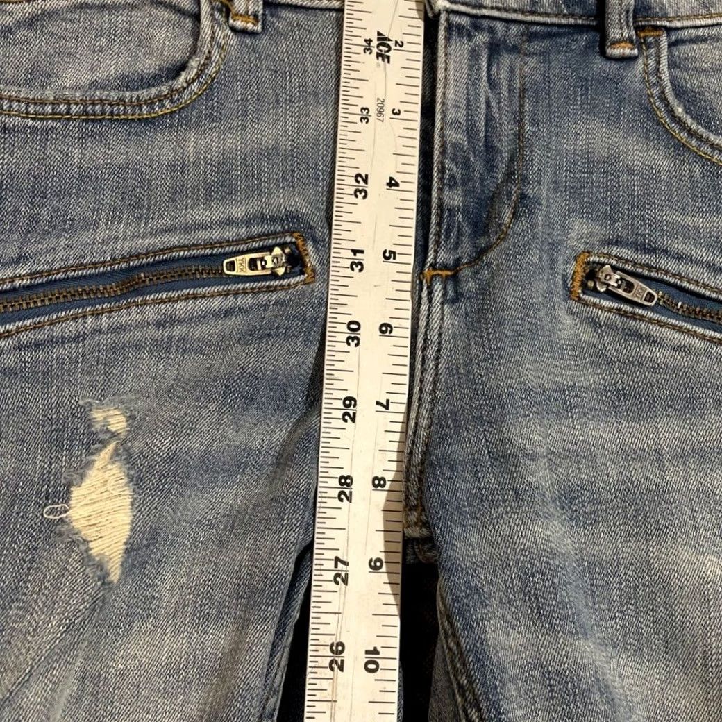 Zara Zara Jeans Women's Blue Skinny Mid Rise Distressed Zipper Pocket Denim Size 4 Size 27" / US 4 / IT 40 - 7 Thumbnail