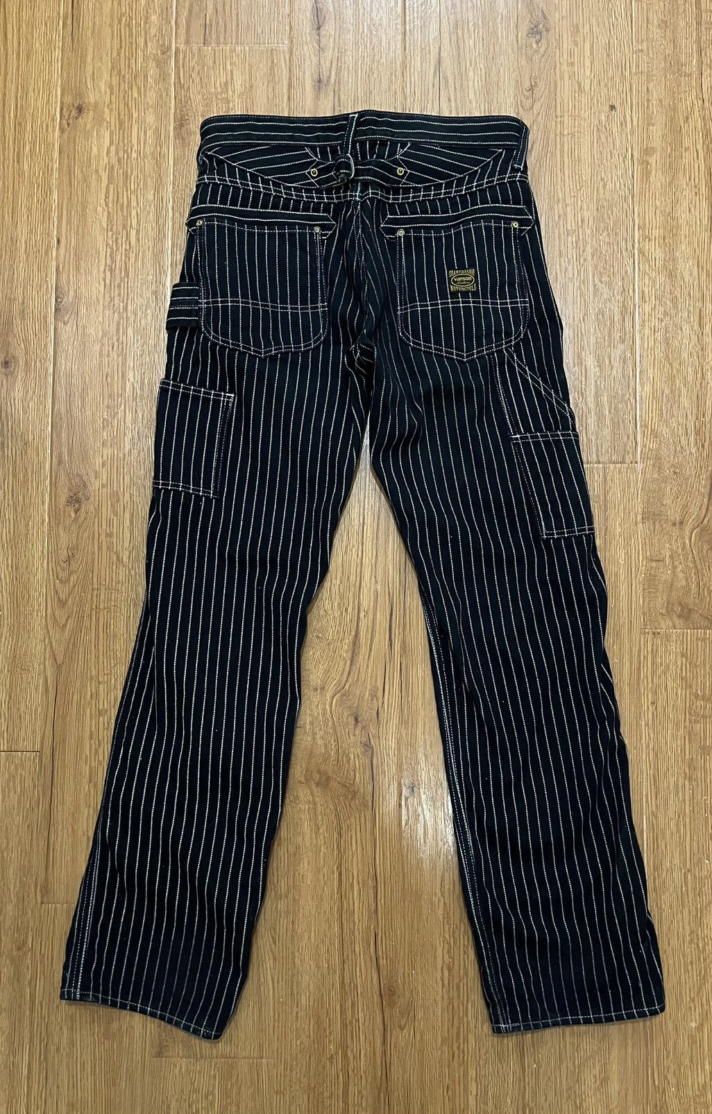 Vanson Leathers Vanson Leather Wabash Stripe Buckle Back Carpenter Pants Size US 31 - 1 Thumbnail