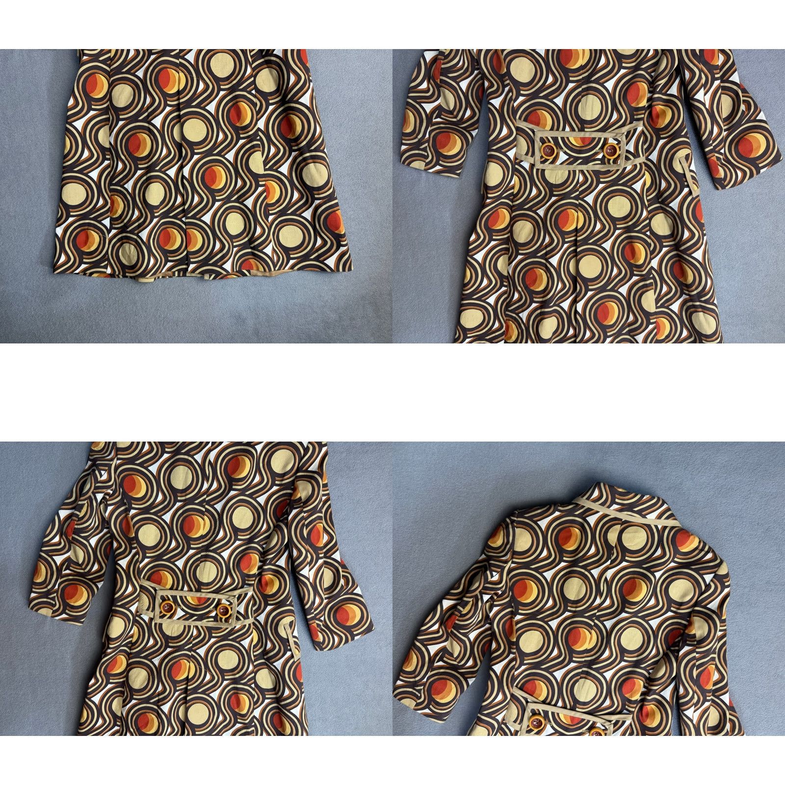 Zara ZARA Basic Vintage Style 60s Brown Coat Womens M Overcoat Cotton Brown Size M / US 6-8 / IT 42-44 - 9 Thumbnail