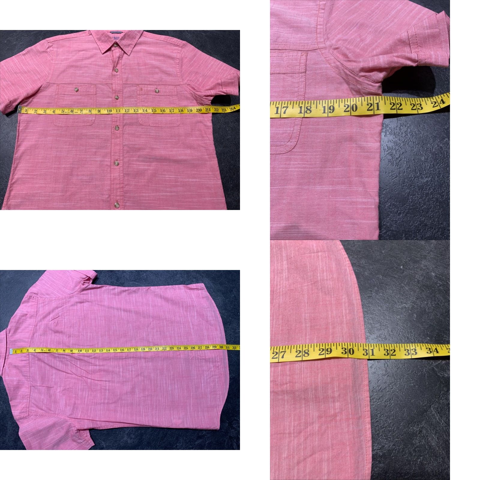 Izod VINTAGE IZOD Saltwater Classic Men's Short Sleeve Button-Up Shirt Pink 44 Chest Casual Size US M / EU 48-50 / 2 - 8 Thumbnail