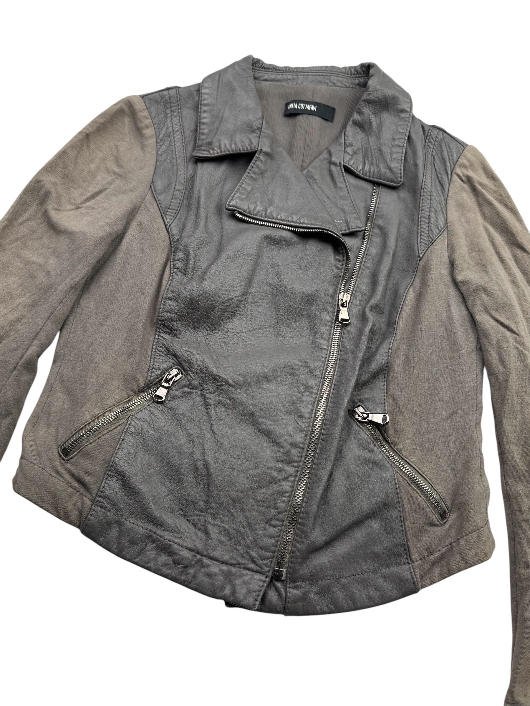 Japanese Brand Vintage Cropped Jacket With Leather Details W119(V9) Size S / US 4 / IT 40 - 2 Thumbnail