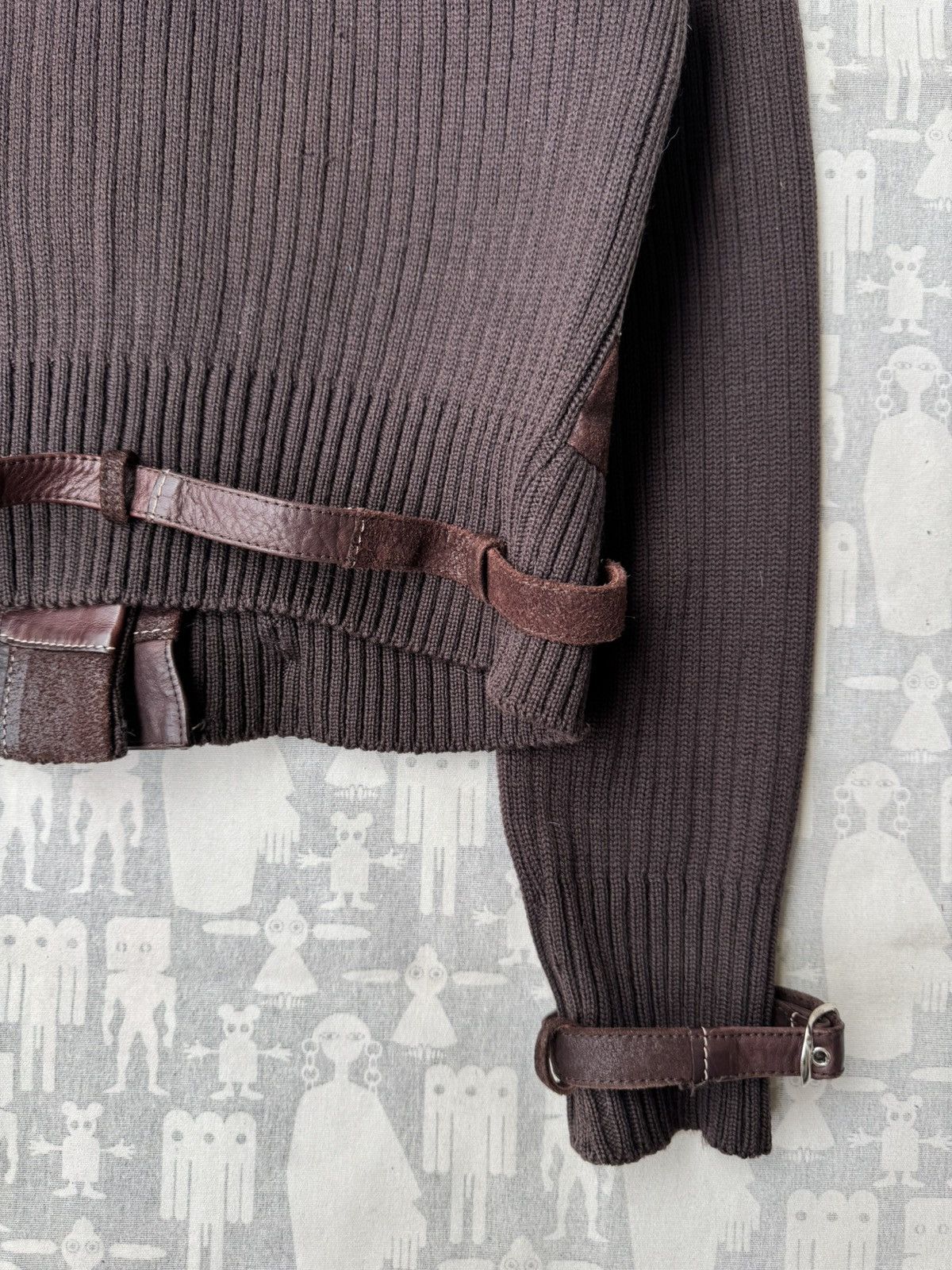 Alexander McQueen Alexander McQueen AW00 Leather Patchwork Knit Jacket Size M / US 6-8 / IT 42-44 - 8 Thumbnail