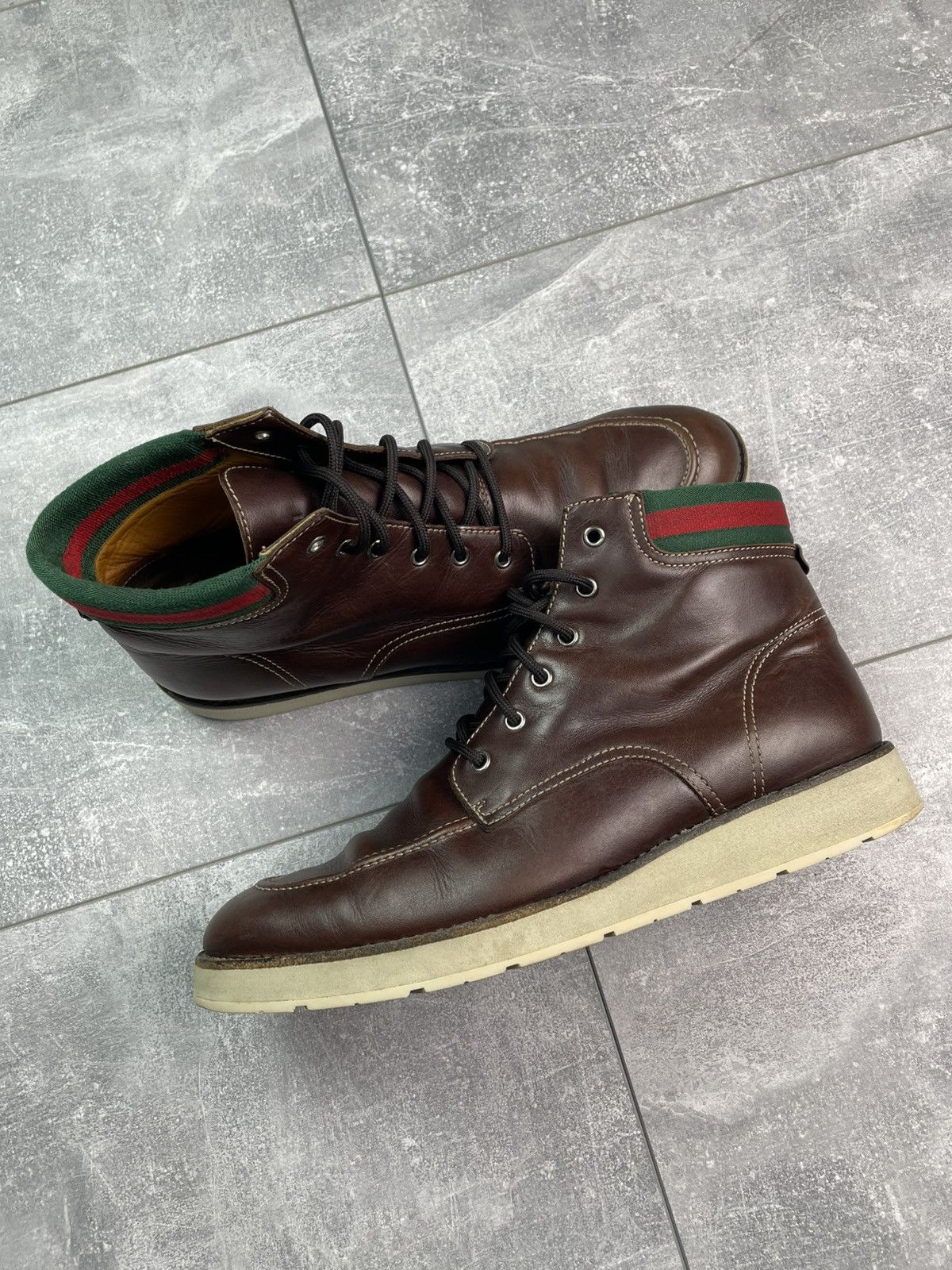 Gucci Gucci Classic Leather Boots Brown Size US 11 / EU 44 - 2 Thumbnail