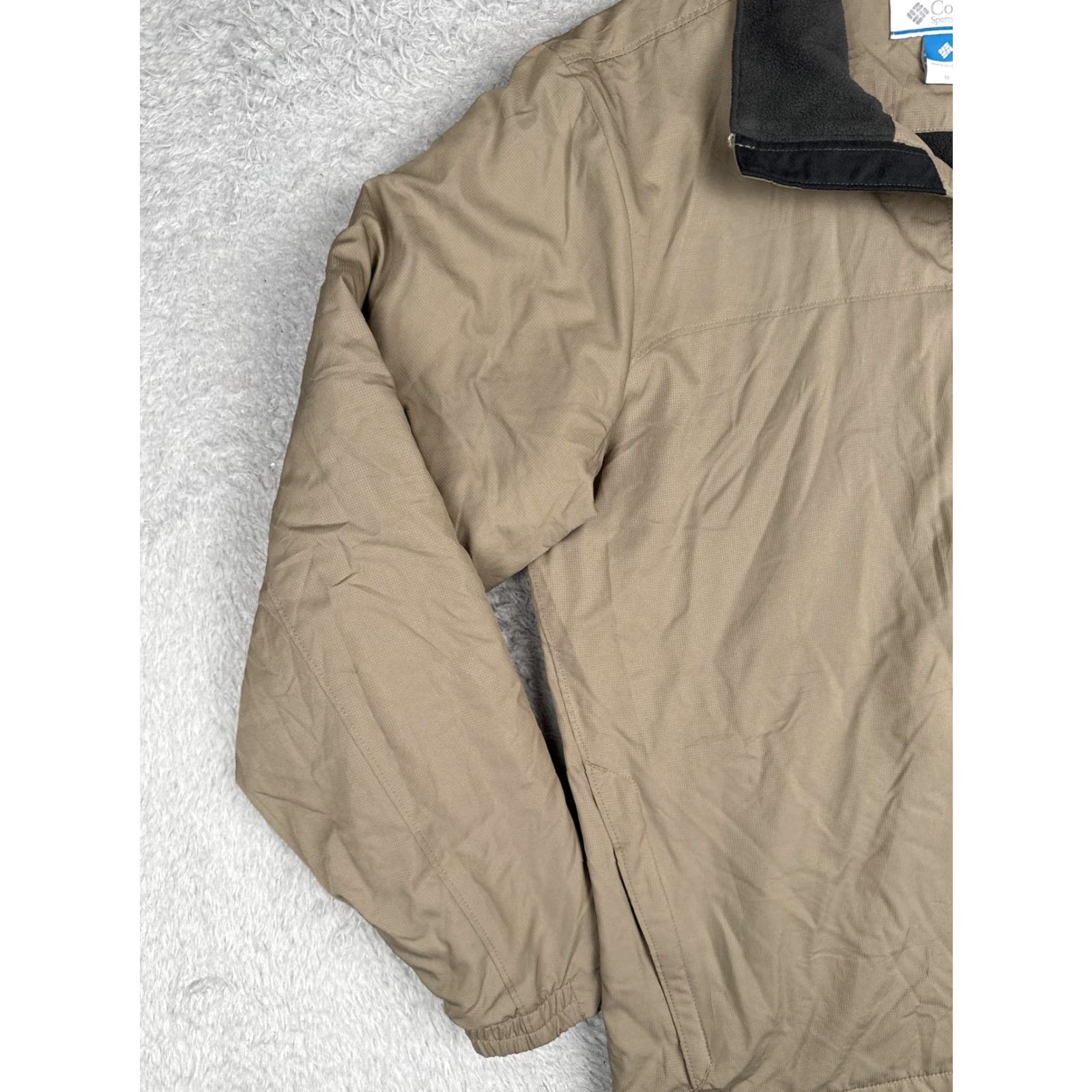 Vintage Columbia Jacket Mens M Beige Fleece Full Zip Windbreaker Outdoor Casual Hiking Walking Outdoor Windbreaker Mens Beige Jacket Size US M / EU 48-50 / 2 - 6 Thumbnail