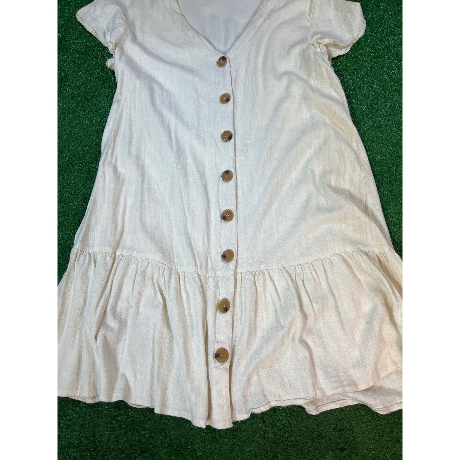 Other Grace & Co Ruffled Button Front Short Sleeve Dress W 8 Size M / US 6-8 / IT 42-44 - 2 Thumbnail