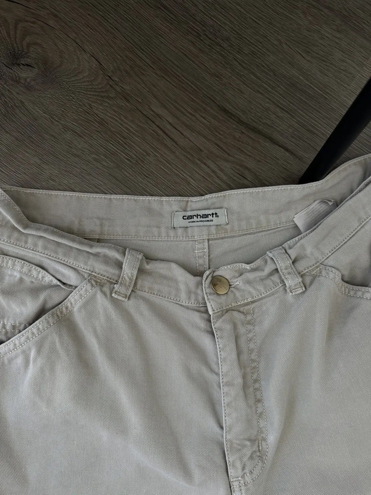 Carhartt Wip Vintage Carhartt Cropped Beige Wide Carpeted Women Pants Size US 27 - 9 Thumbnail