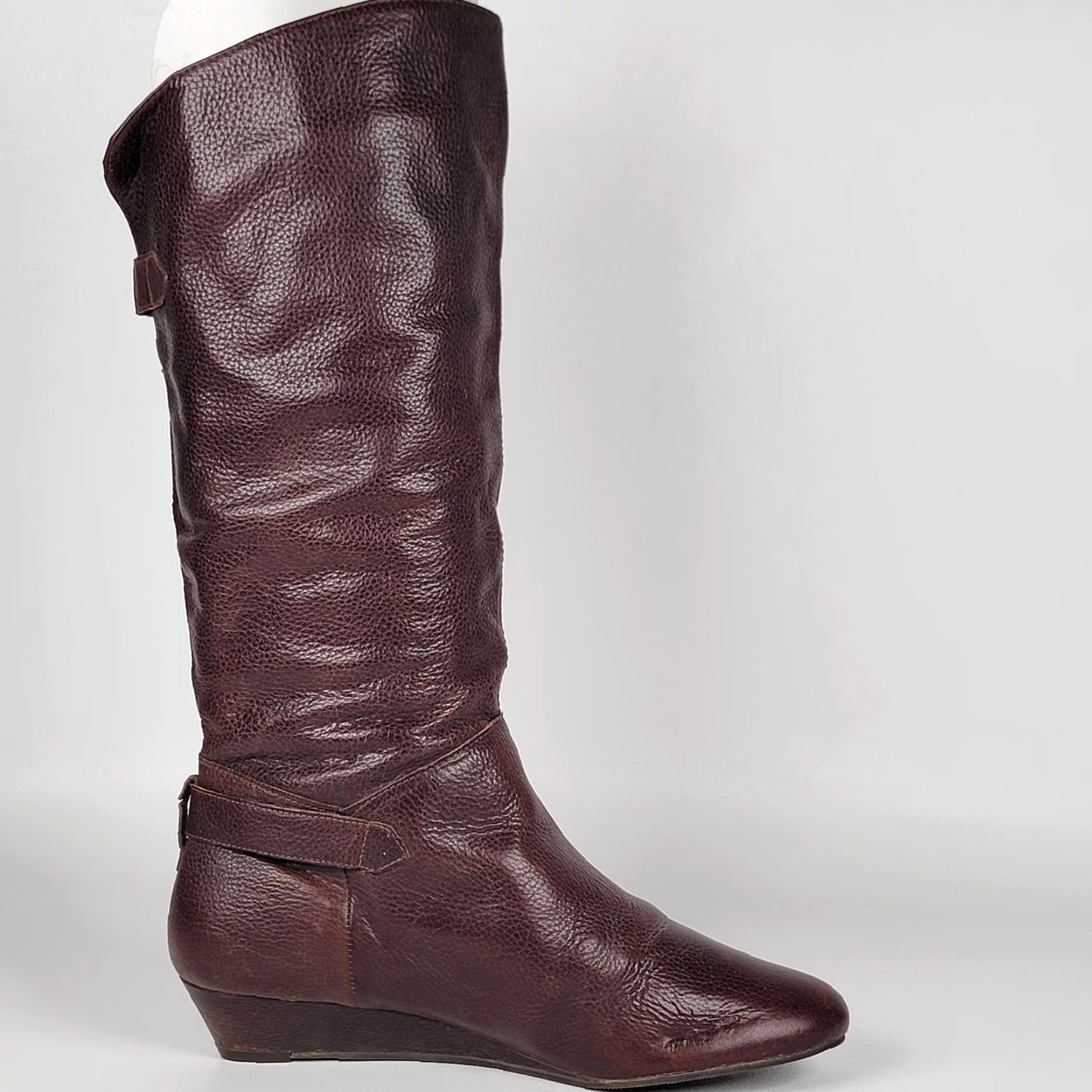 Vintage VINTAGE Cathy Jean Leather Riding Boots Knee High Boots Women US Size 9 Brown Round Toe Zip Wedge Heel 16" Shaft Made in Brazil Size 30" / US 8 / IT 44 - 5 Thumbnail