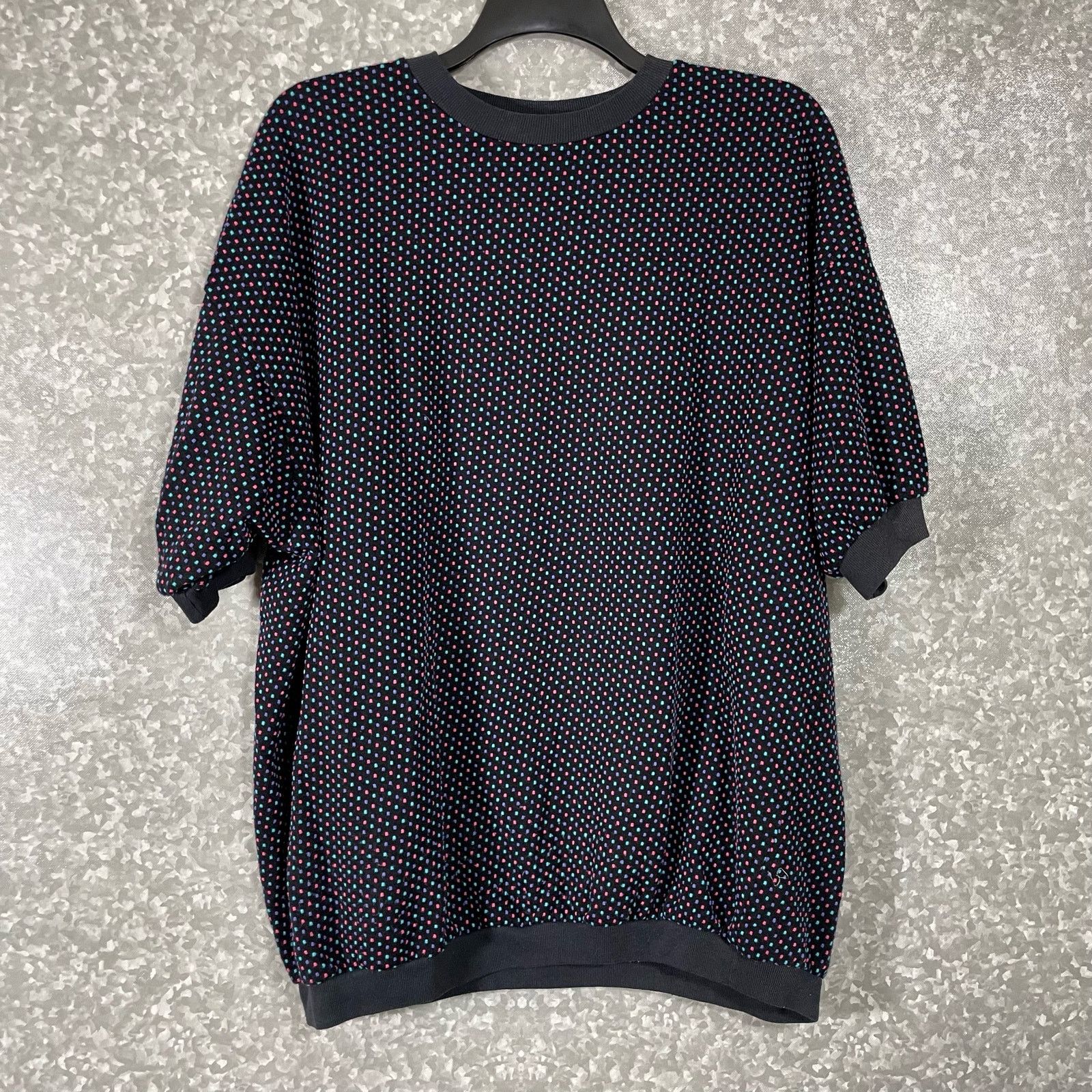 Vintage Style Plus Vintage 80's Black Polka Dot Sweater - One Size Size ONE SIZE - 1 Thumbnail