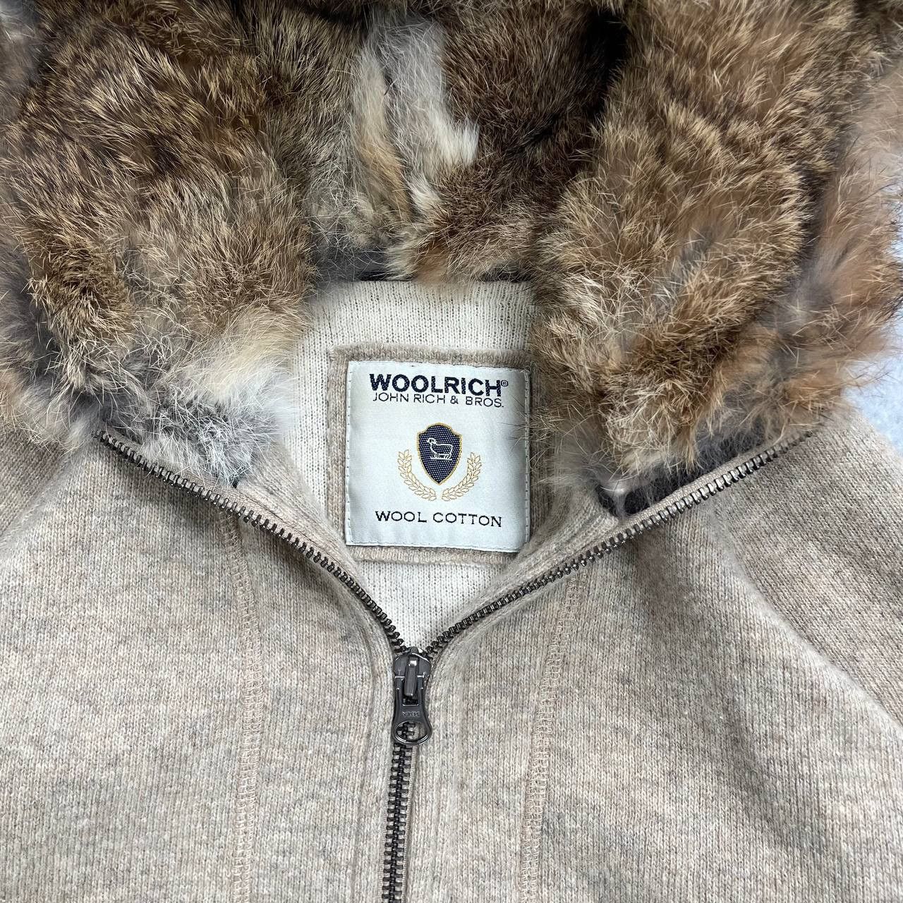 Woolrich Woolen Mills Woolrich Wool Cotton Fur Full-Zip Hoodie Women’s Beige M Size M / US 6-8 / IT 42-44 - 3 Thumbnail