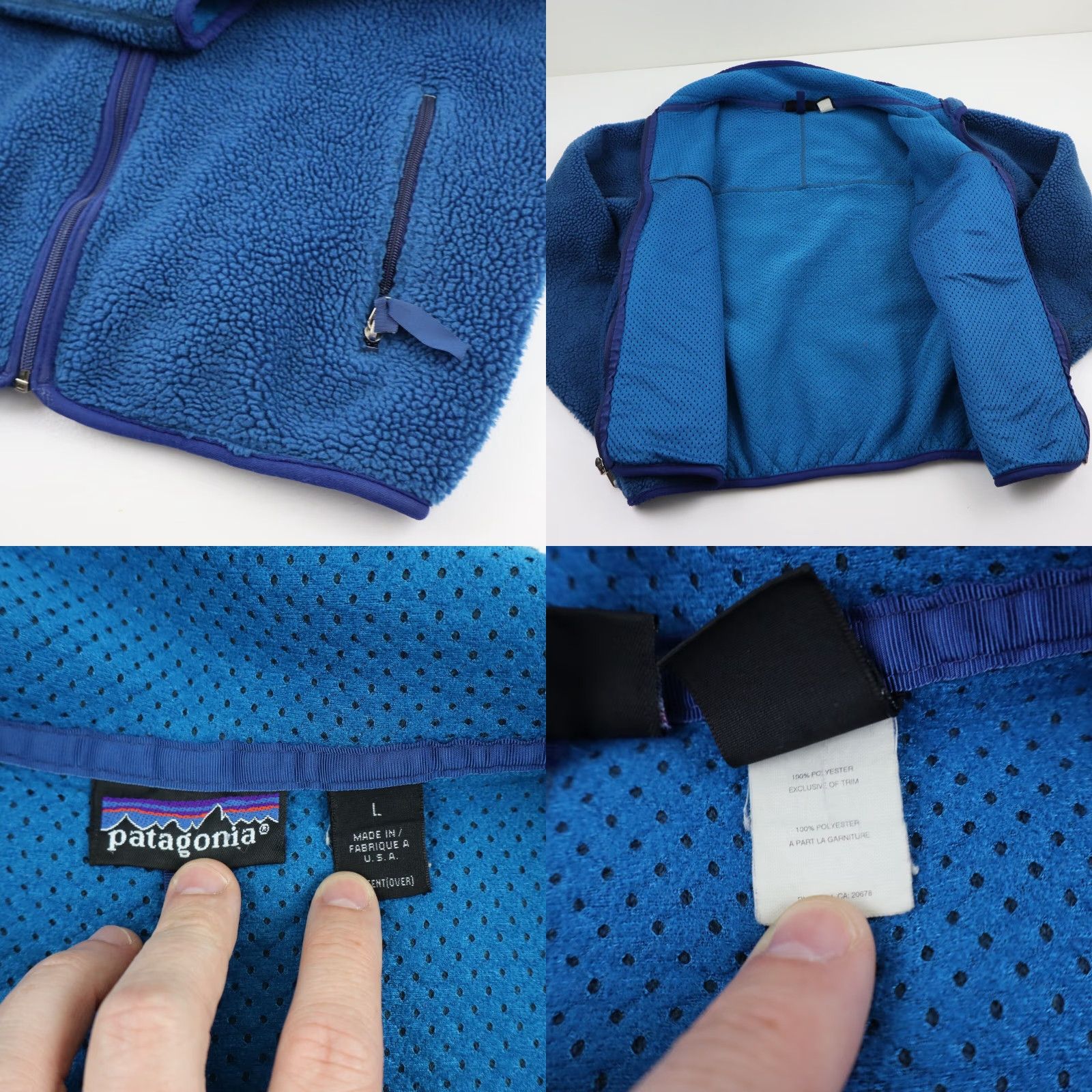 Patagonia VINTAGE Patagonia Retro-X Deep Pile Fleece Jacket Mens L Blue 90s Coat Size US L / EU 52-54 / 3 - 8 Thumbnail