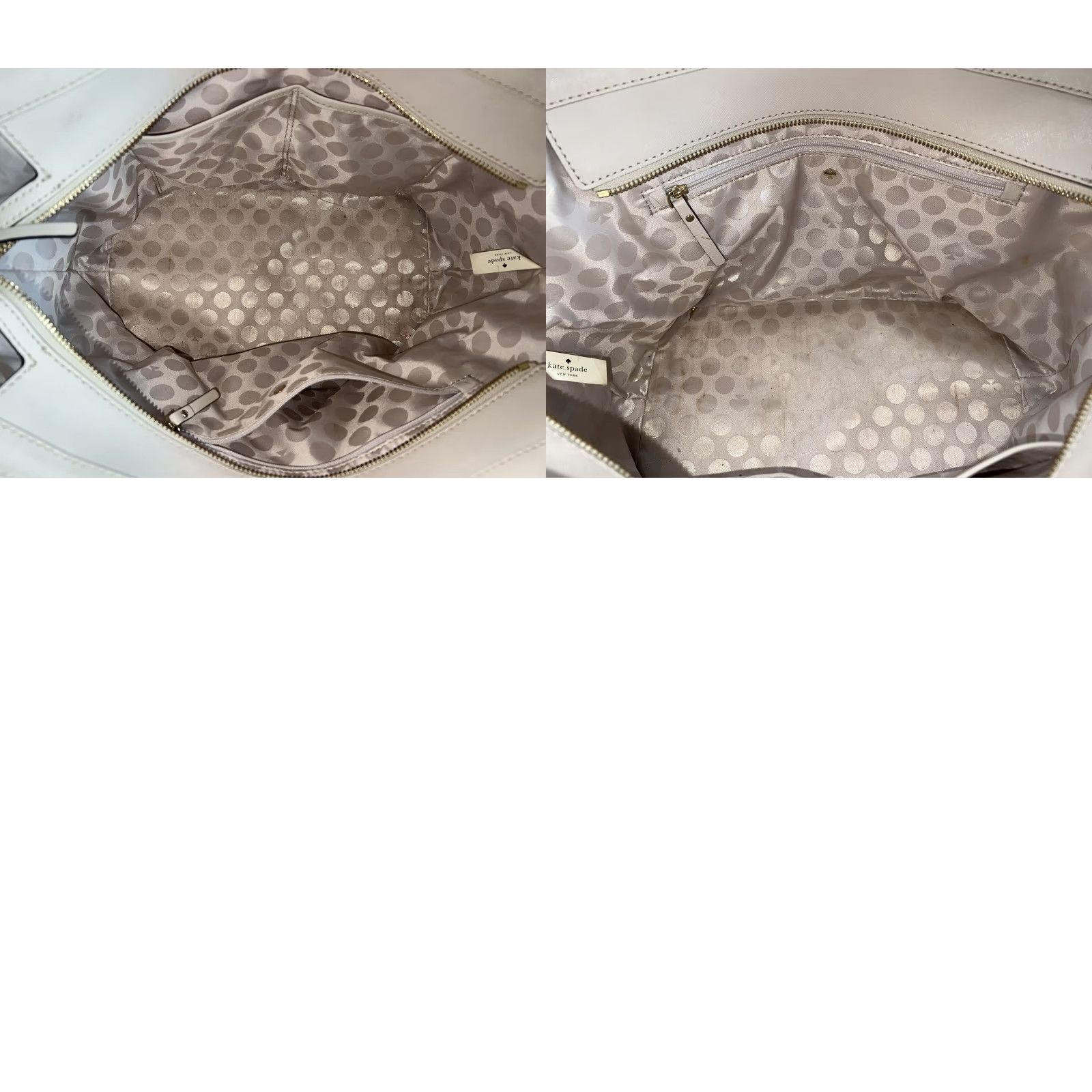 Vintage VINTAGE KATE SPADE Cedar Street Tote Beige Pink Purse Handbag Women Leather 17.5” x 10” x 6” Purse Size ONE SIZE - 8 Thumbnail