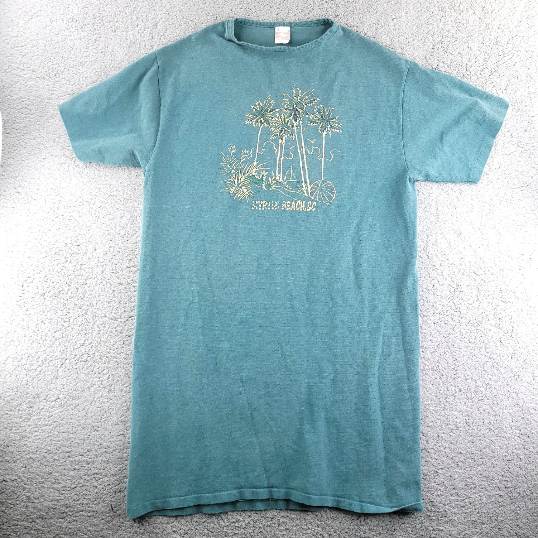 Vintage VTG Dande Shirt Dress Women's XL Made in USA Myrtle Beach Teal Blue 90s Beach USA Vintage Shirt Dress Womens XL Blue Size XL / US 12-14 / IT 48-50 - 2 Thumbnail