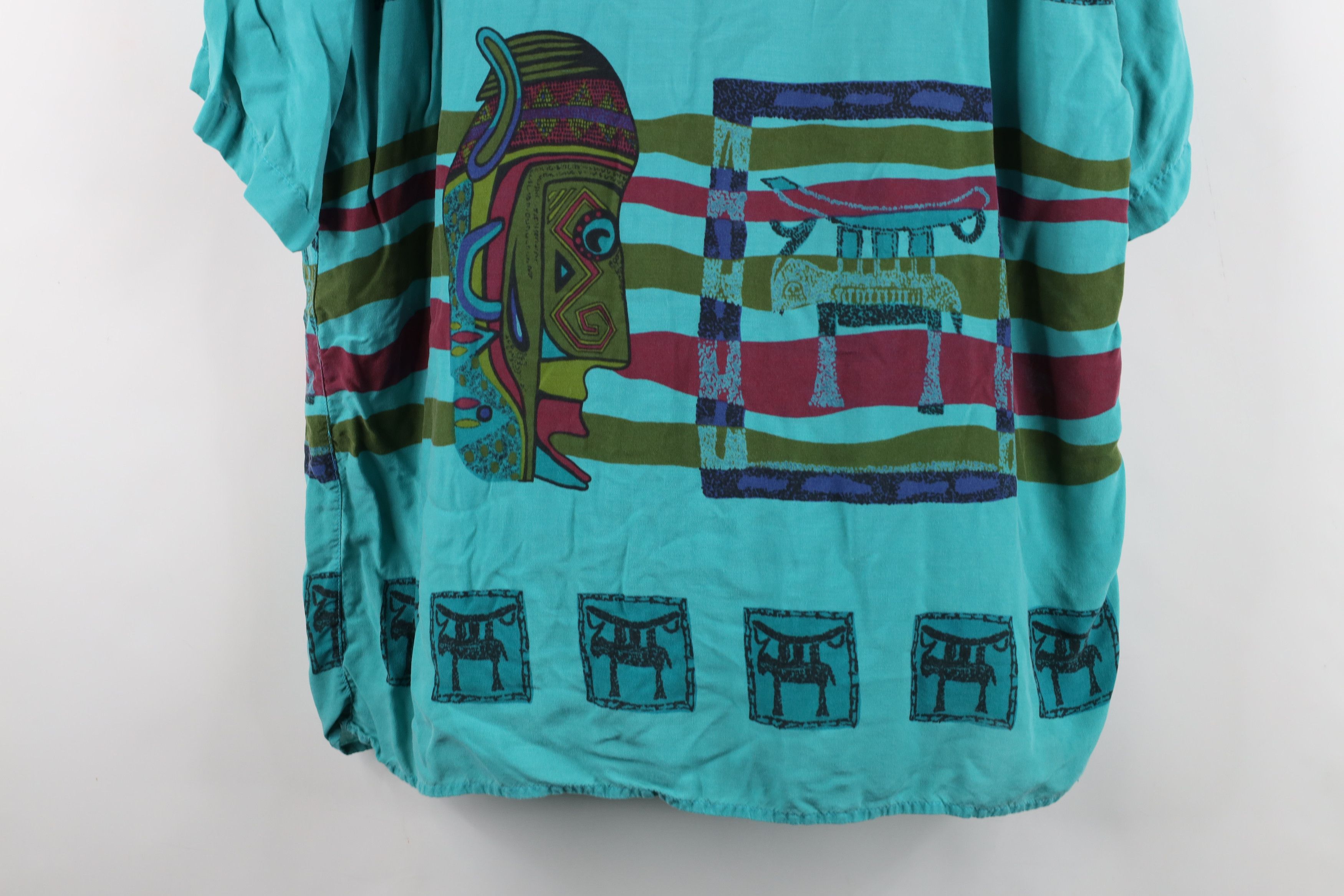 Vintage Vintage 90s Streetwear Cave Art Looped Collar Button Shirt Size US M / EU 48-50 / 2 - 16 Thumbnail