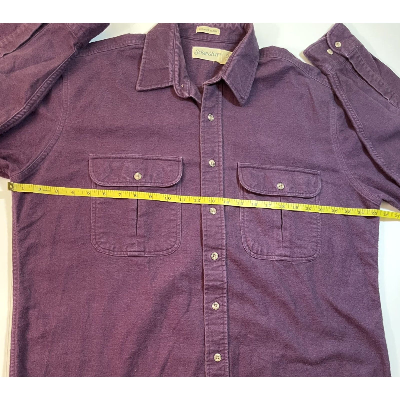 Vintage VINTAGE St Johns Bay Shirt XL 90s Chamois Cloth Flannel Button-Up Men Purple Size US XL / EU 56 / 4 - 5 Thumbnail