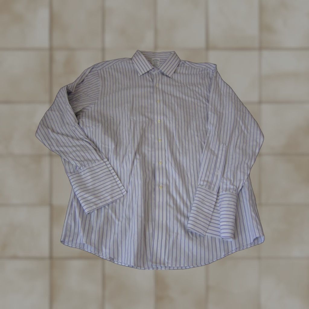 Brooks Brothers Brooks Brothers Shirt Adult XL 17.5 Purple White Supima Cotton Mens Button-Up Collar Spread Long Sleeve Solid 90s Colorful Flower Size US XXL / EU 58 / 5 - 1 Thumbnail