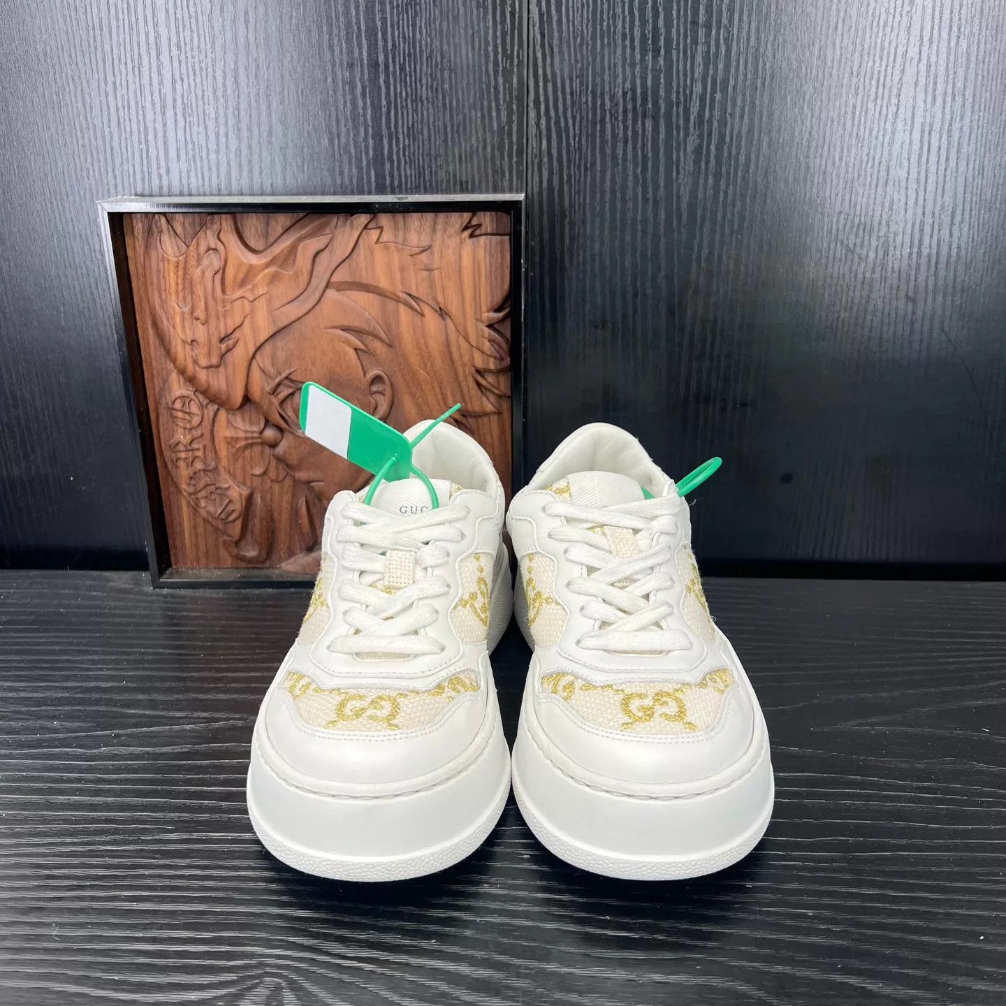 Gucci Gucci Biscuit Shoes White Gold 36.5 Size US 6 / IT 36 - 7 Thumbnail