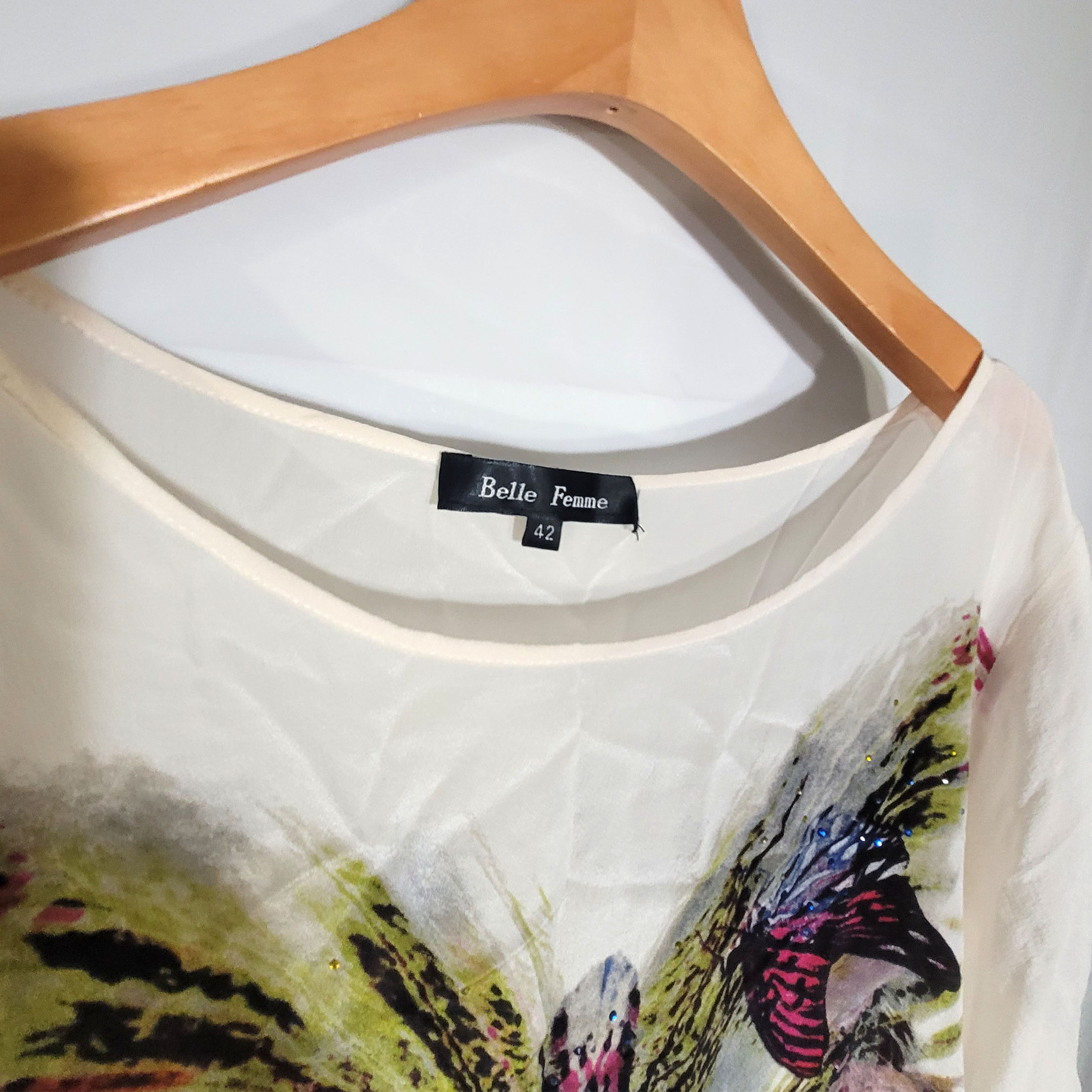 Other Women's 100% Silk Size S Short Sleeve Top Shirt SCB592 Size S / US 4 / IT 40 - 2 Thumbnail