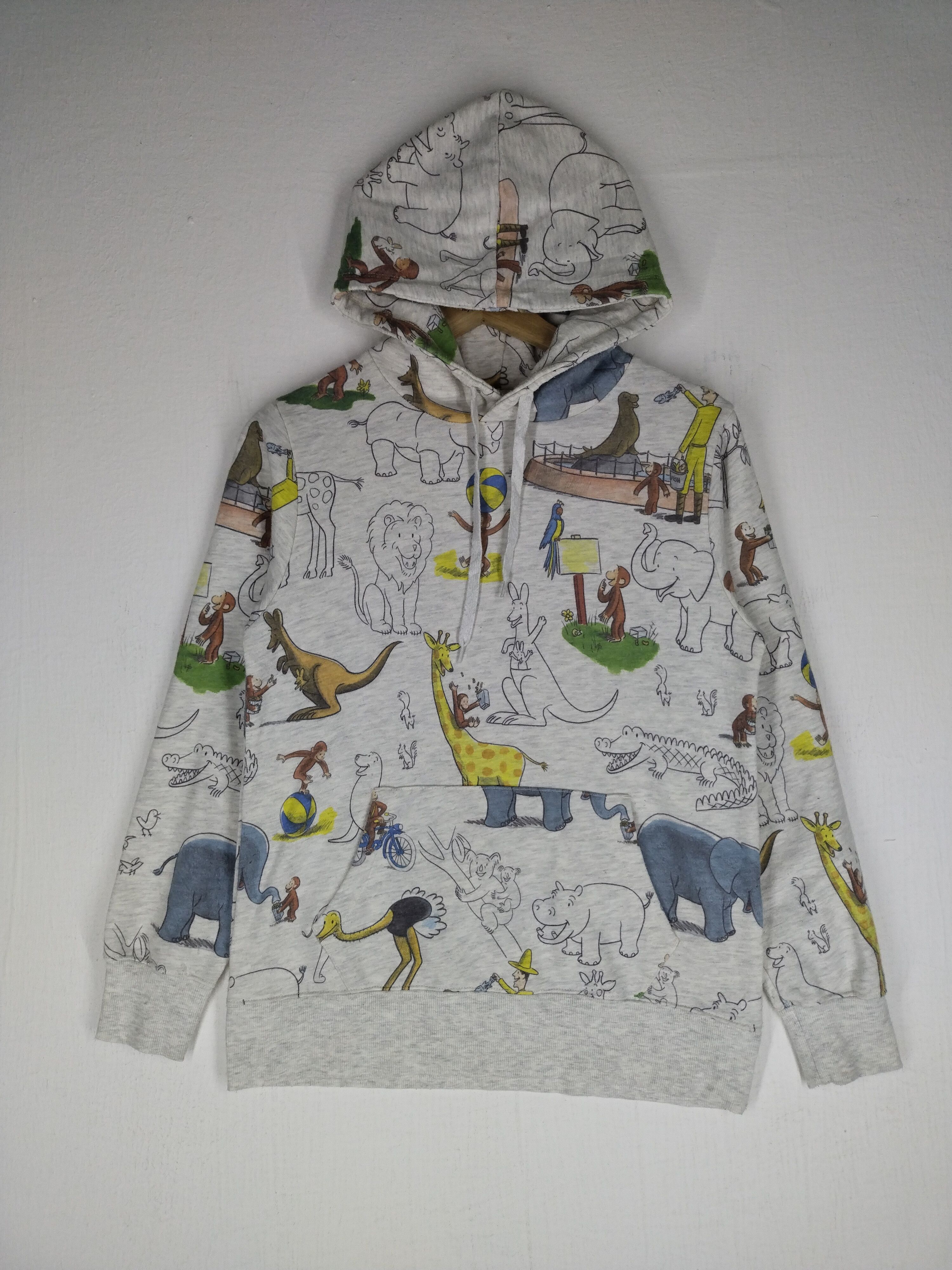 Vintage 🔥 Vtg Zoo Animals Print Graniph Hoodie Size US S / EU 44-46 / 1 - 4 Thumbnail