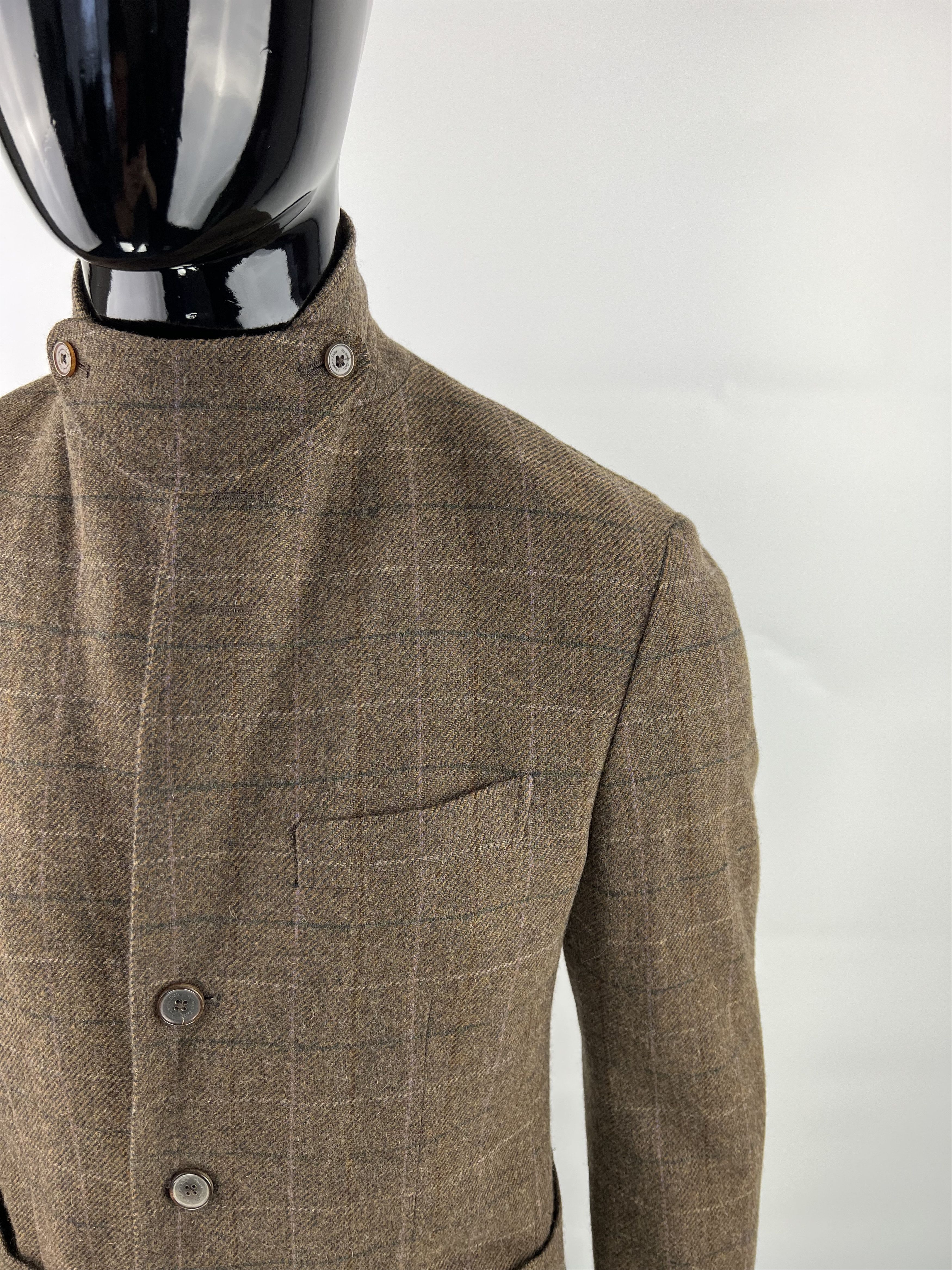 Massimo Dutti Massimo Dutti Men's Wool Tweed Check Blazer Jacket Size 50 Size 50R - 7 Thumbnail