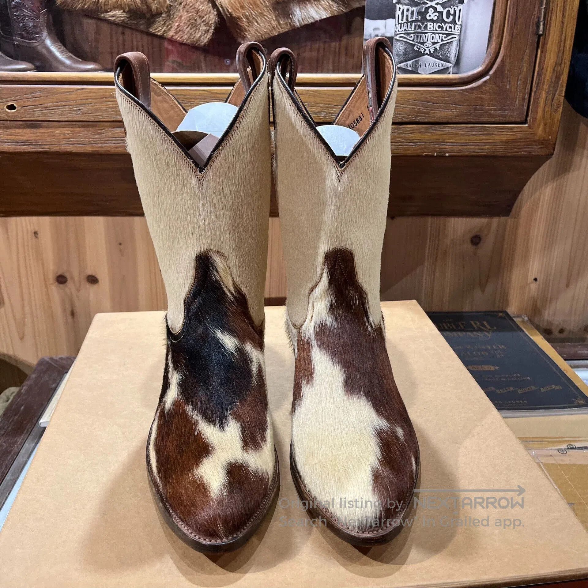 RRL Ralph Lauren rrl cowhide western cowboy boots. Size US 8 / EU 41 - 2 Thumbnail