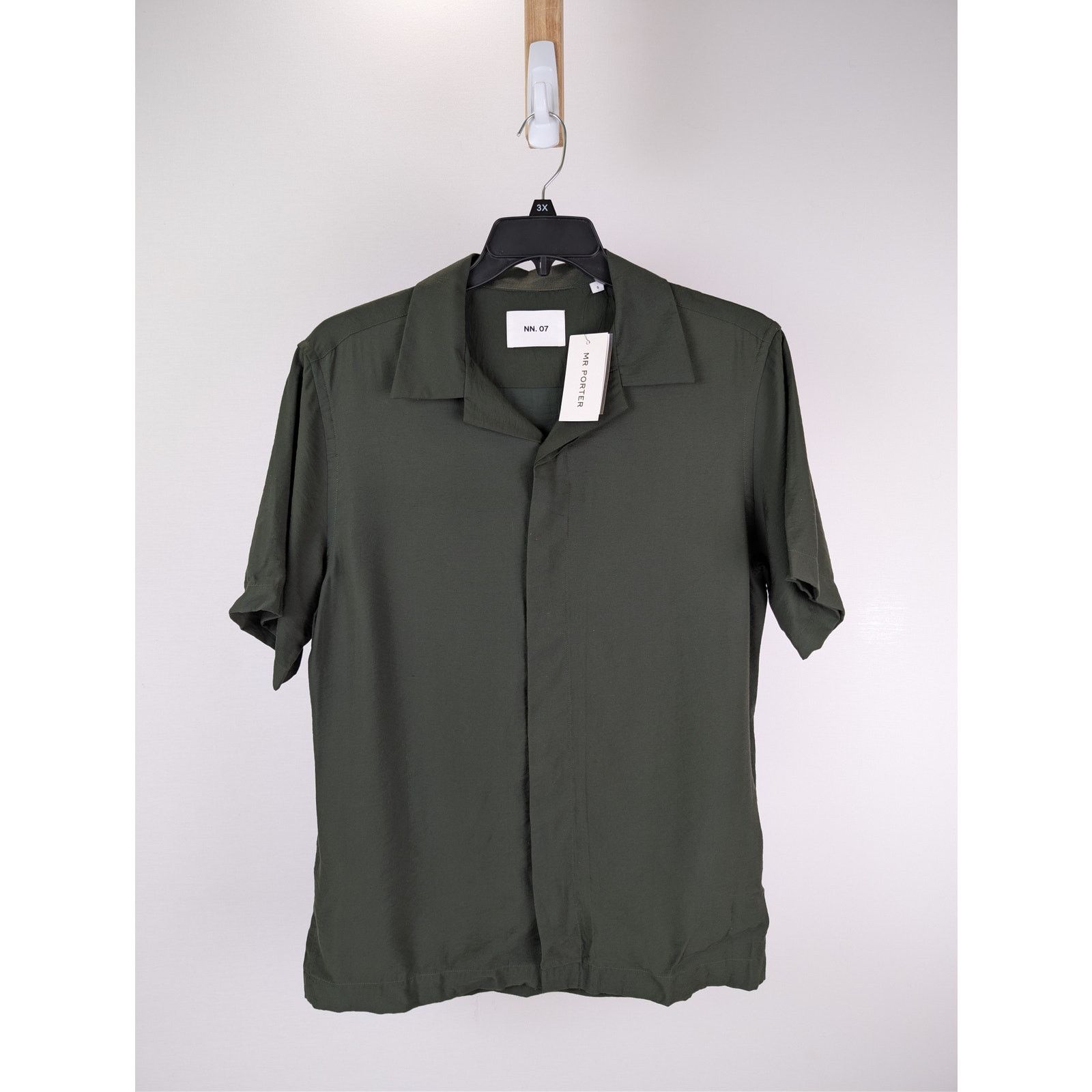 NN07 o1rshd1 CC20 Men's Dark Green Resort Collar Shirt Size US S / EU 44-46 / 1 - 8 Thumbnail