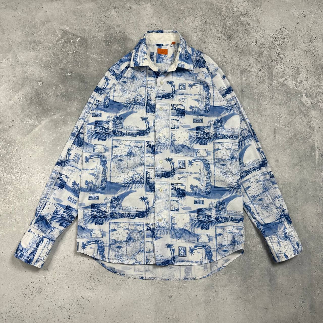 Other BRULI Swiss Made Geography Print Button-Up LS Collar Shirt Size 40R - 1 Thumbnail