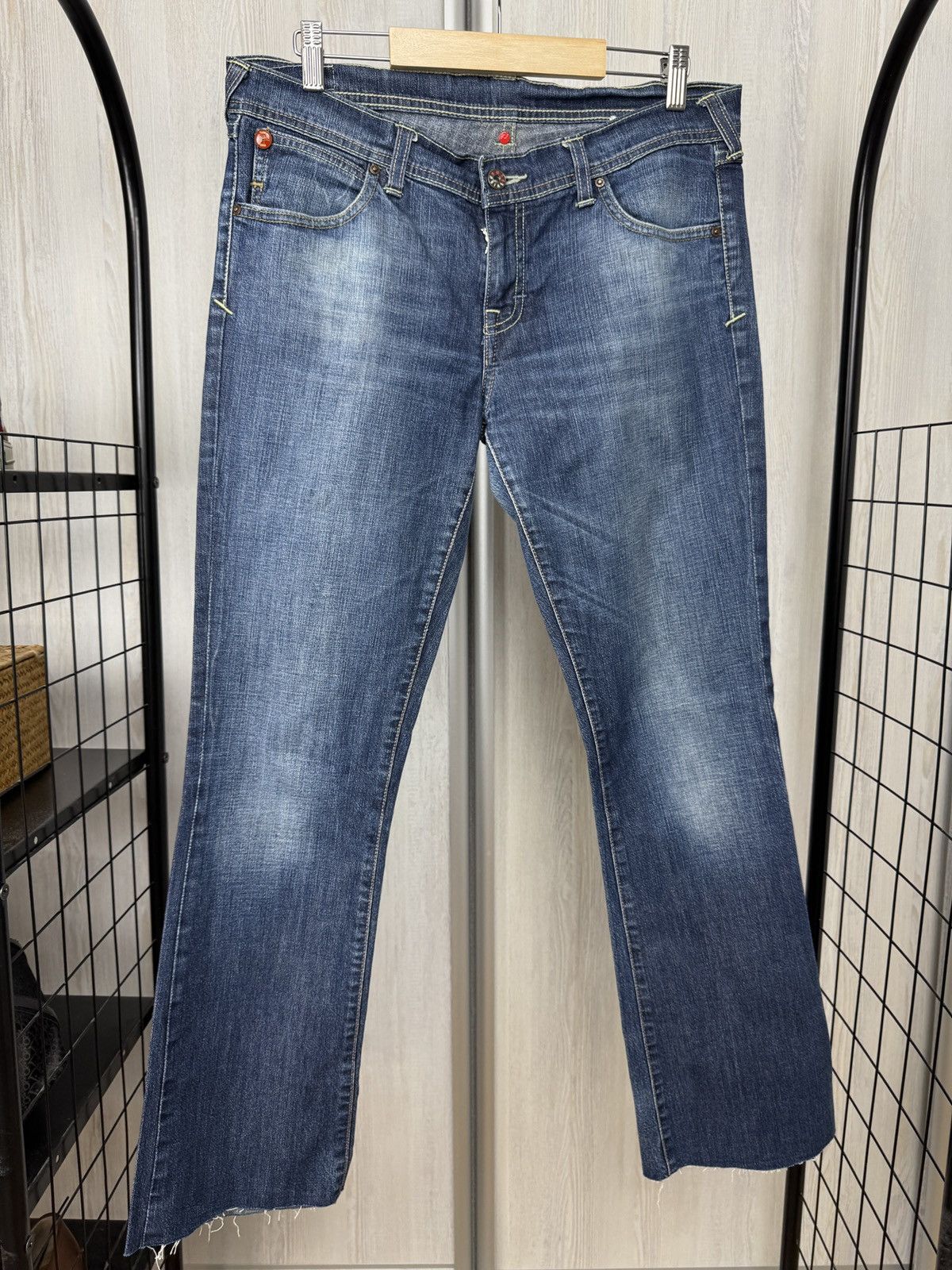 Evisu Evisu Puma Vintage 00s Washed Denim Y2K Flared Pants Jeans Size 34" / US 12 / IT 48 - 3 Thumbnail