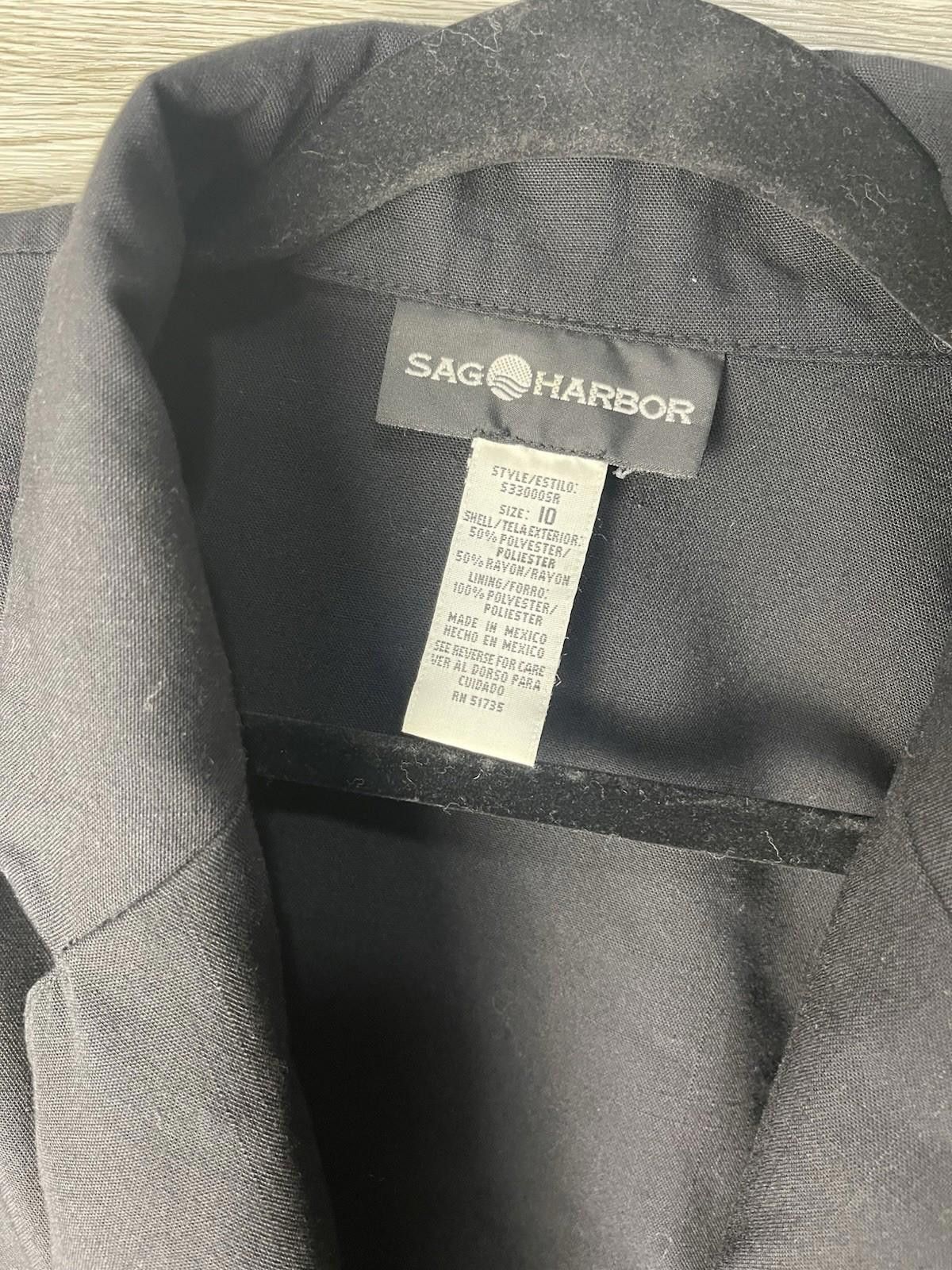 Other Vintage Sag Harbor Jacket Womens 10 Black Blazer Coat Size L / US 10 / IT 46 - 3 Thumbnail