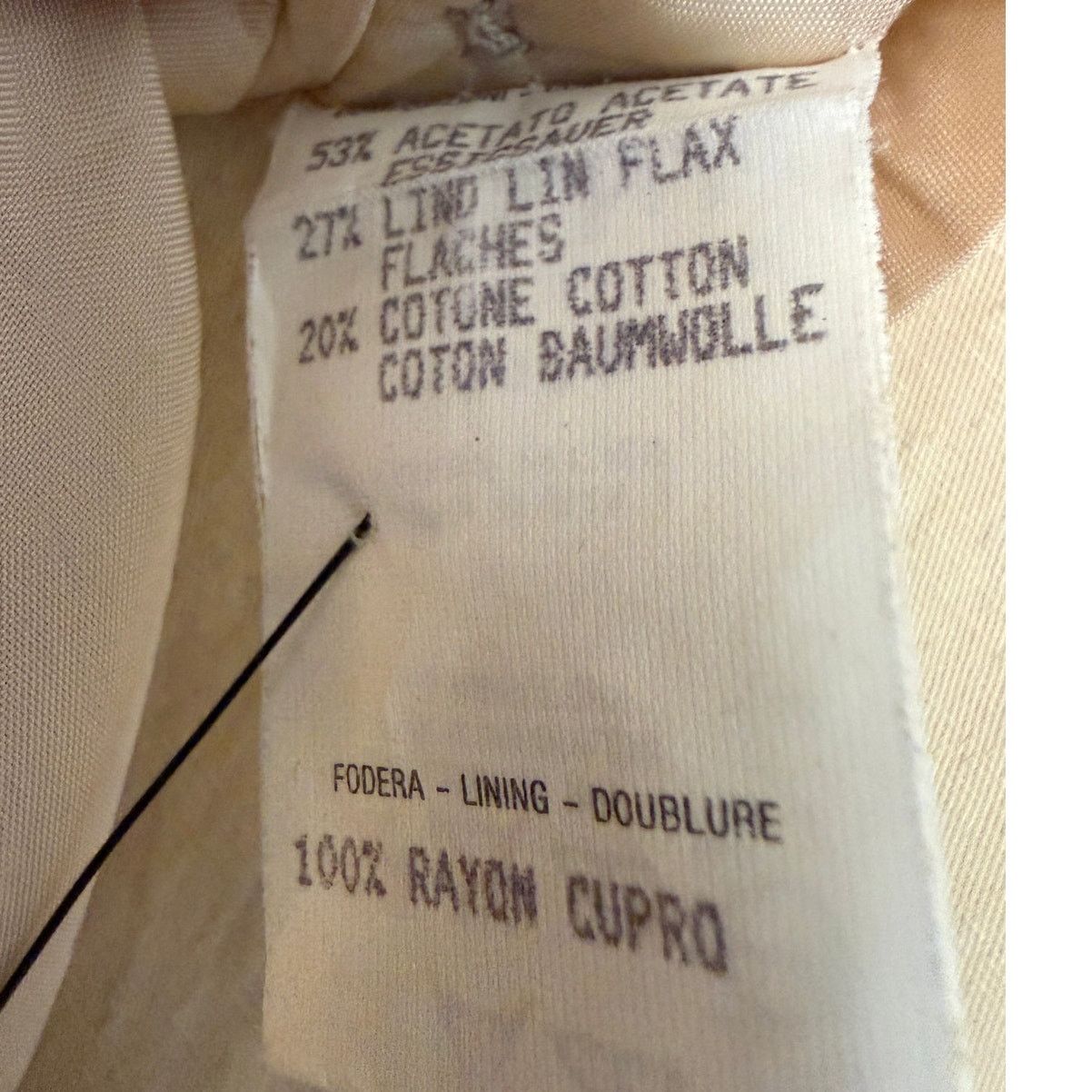 Romeo Gigli Romeo Gigli Beige Linen Blazer Size 44R - 5 Thumbnail