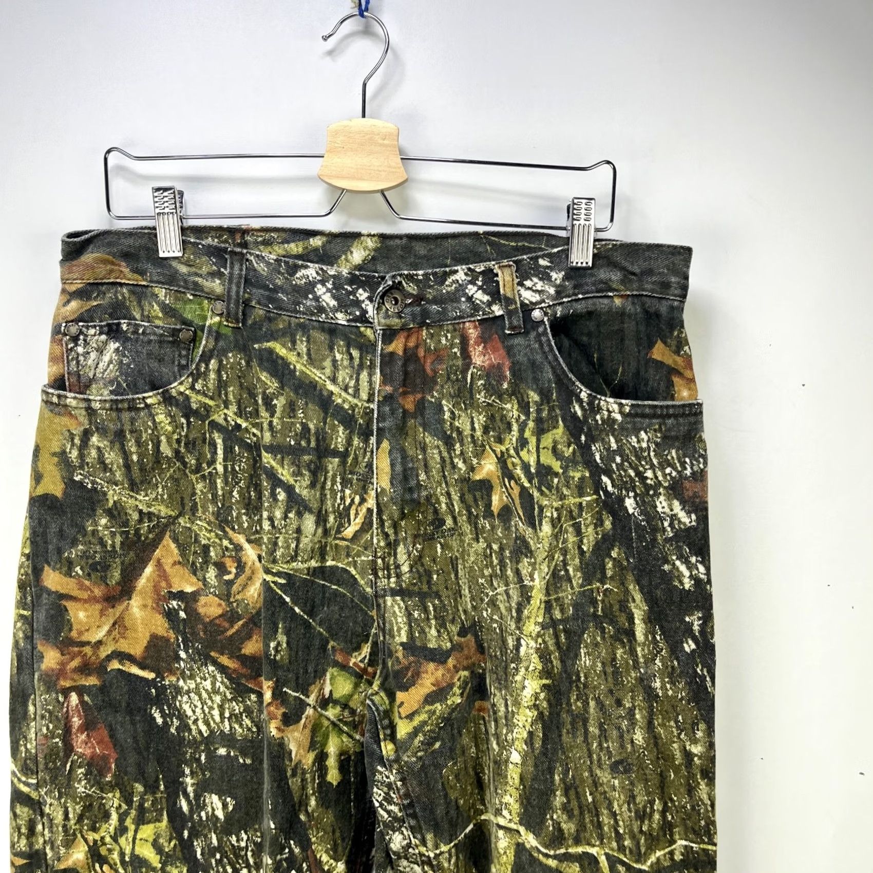 Vintage VINTAGE Mossy Oak Pants Baggy Real Tree Camo 35 30 Green 90s Mens Size US 34 / EU 50 - 2 Thumbnail
