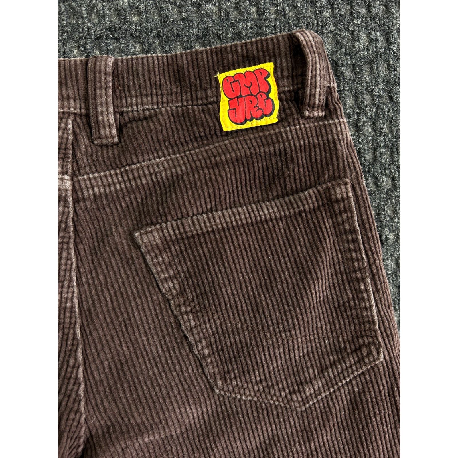 Empyre Empyre Pants Boss Relax Corduroy Wide-Leg 90s Grunge Skater Mens 26 x 26 Brown Corduroy Embroidered Logo Button Zipper 5-Pocket Straight Casual Size US 26 / EU 42 - 6 Thumbnail