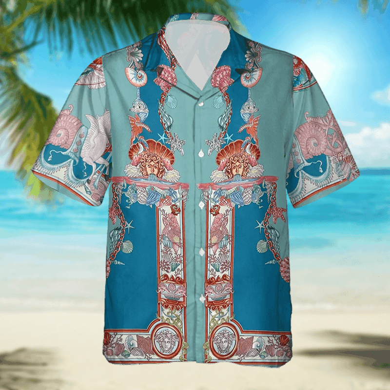 The Unbranded Brand Men's Coral Theater Twill Camp Shirt | Sunset Tones Size US M / EU 48-50 / 2 - 4 Thumbnail