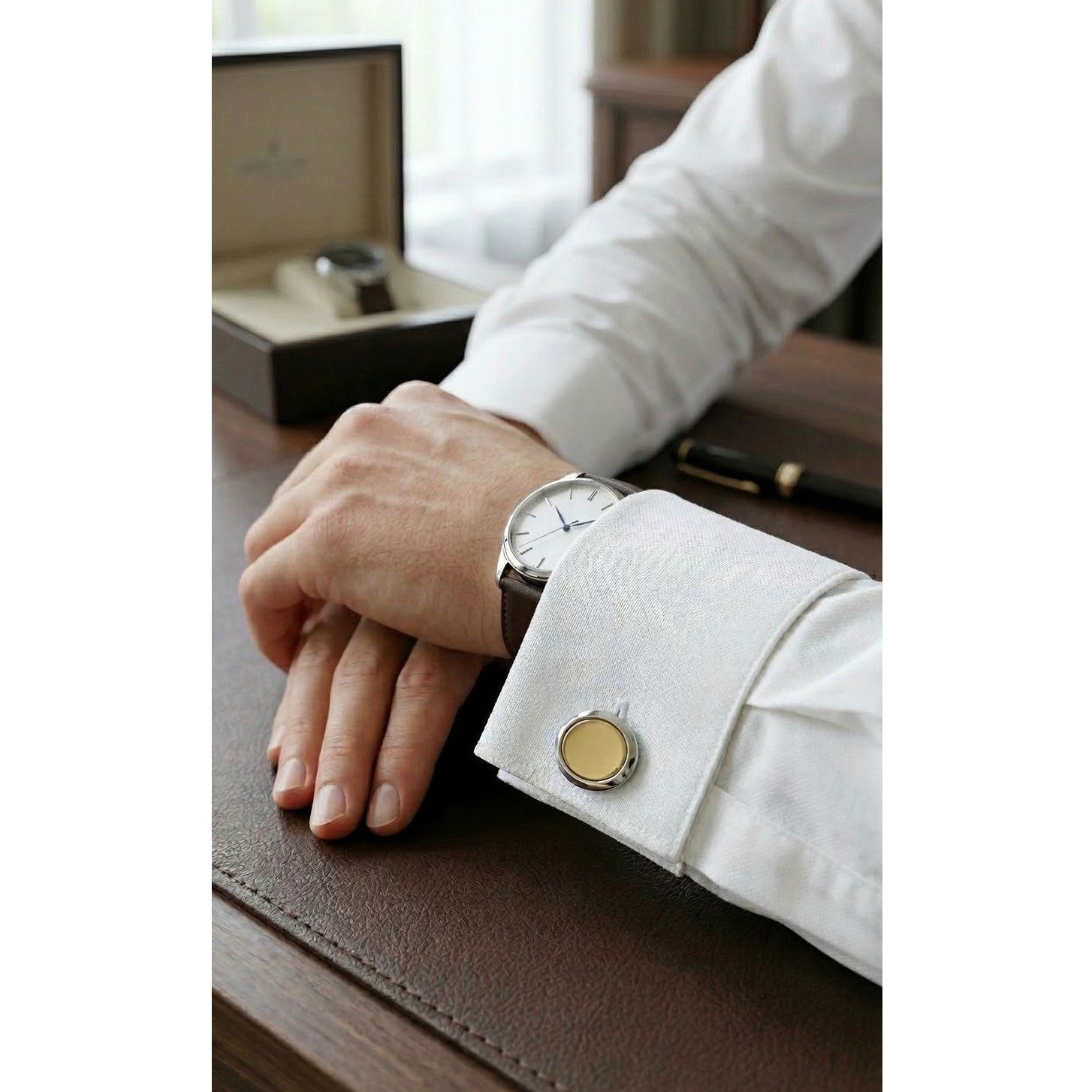 Dior Christian Dior Gold Tone Sterling Silver 925 Round Cufflinks Size ONE SIZE - 7 Thumbnail